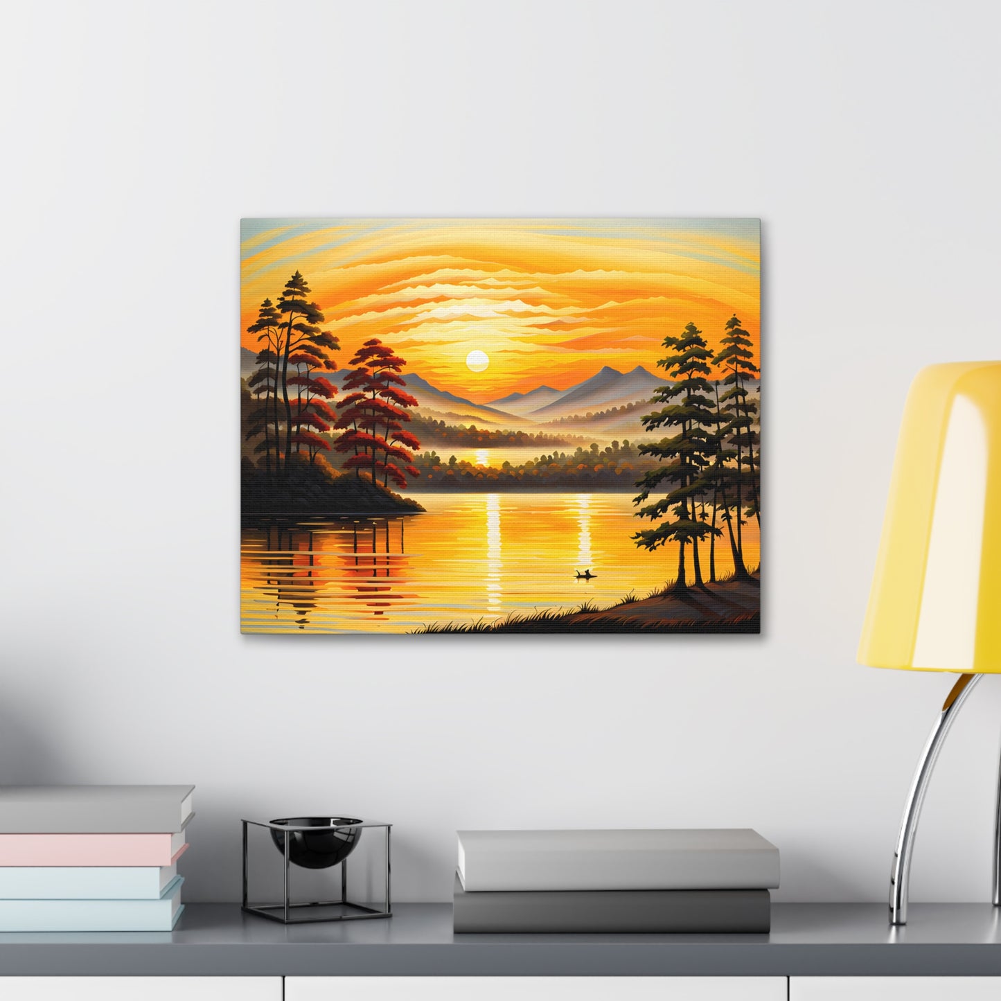 Lakeside Ripples: Classic Oil Painting Wall Décor