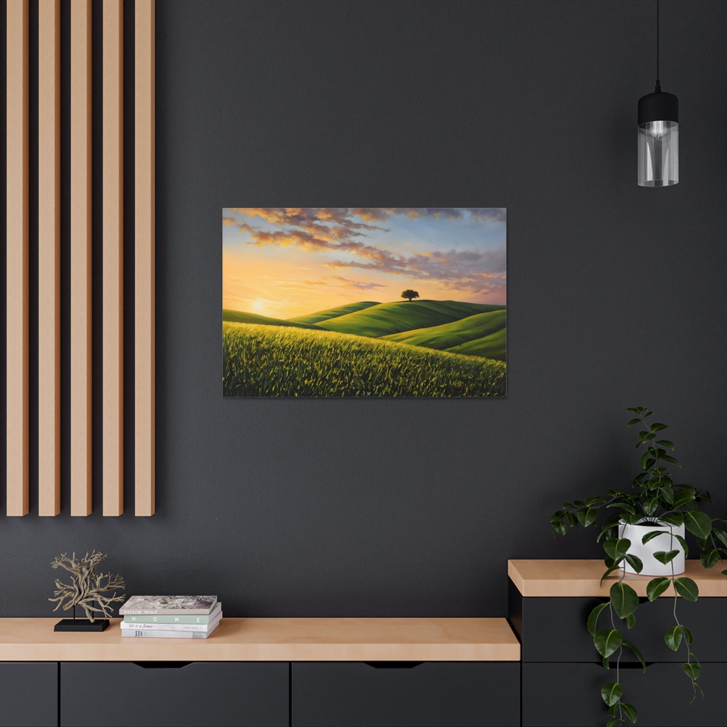 Misty Fields: Classic Oil Painting Wall Décor