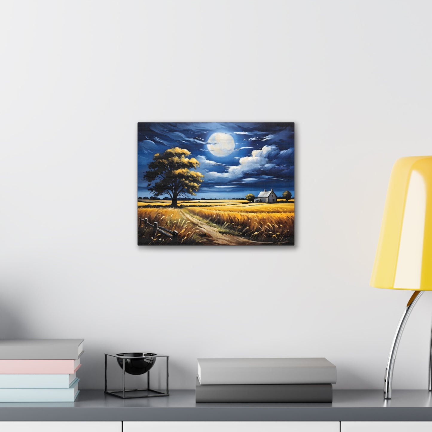 Moonlit Valley: Classic Oil Painting Wall Décor