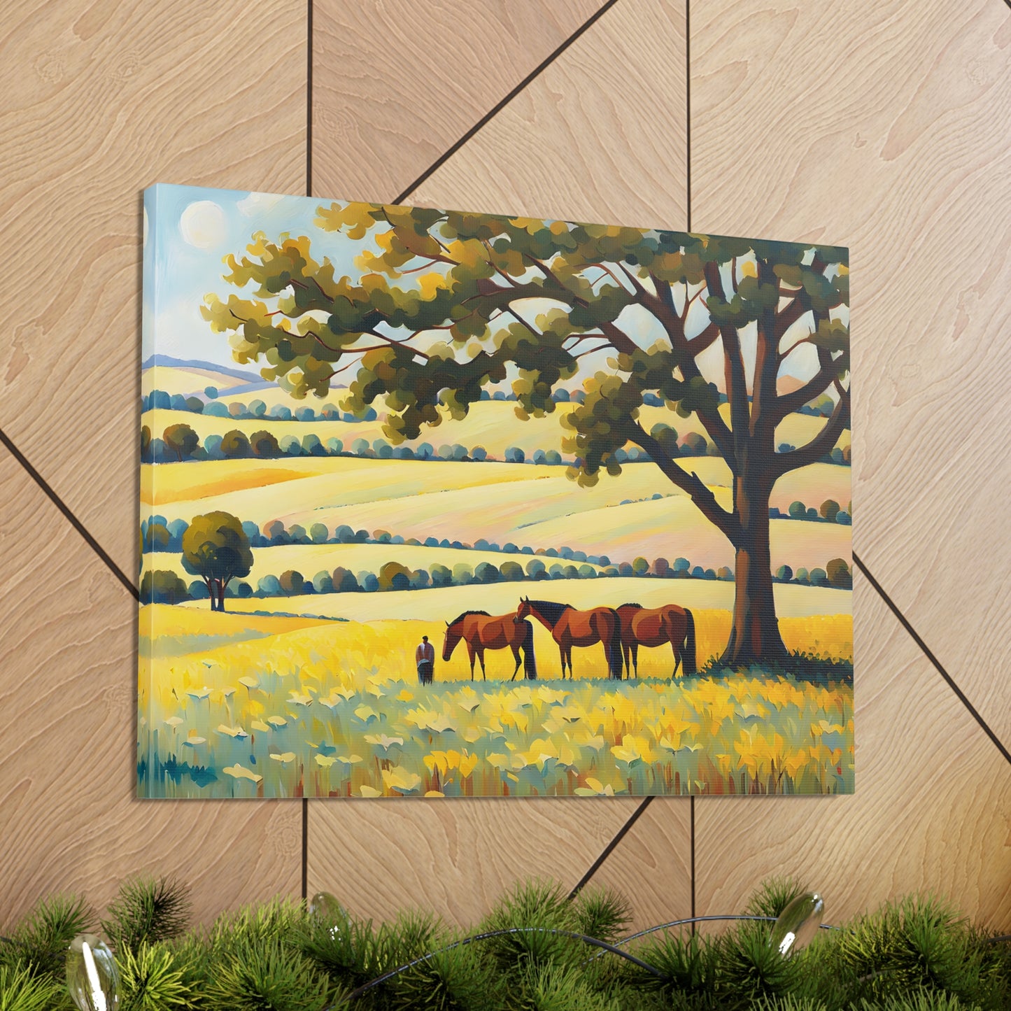 Meadow Serenity: Classic Oil Painting Wall Décor