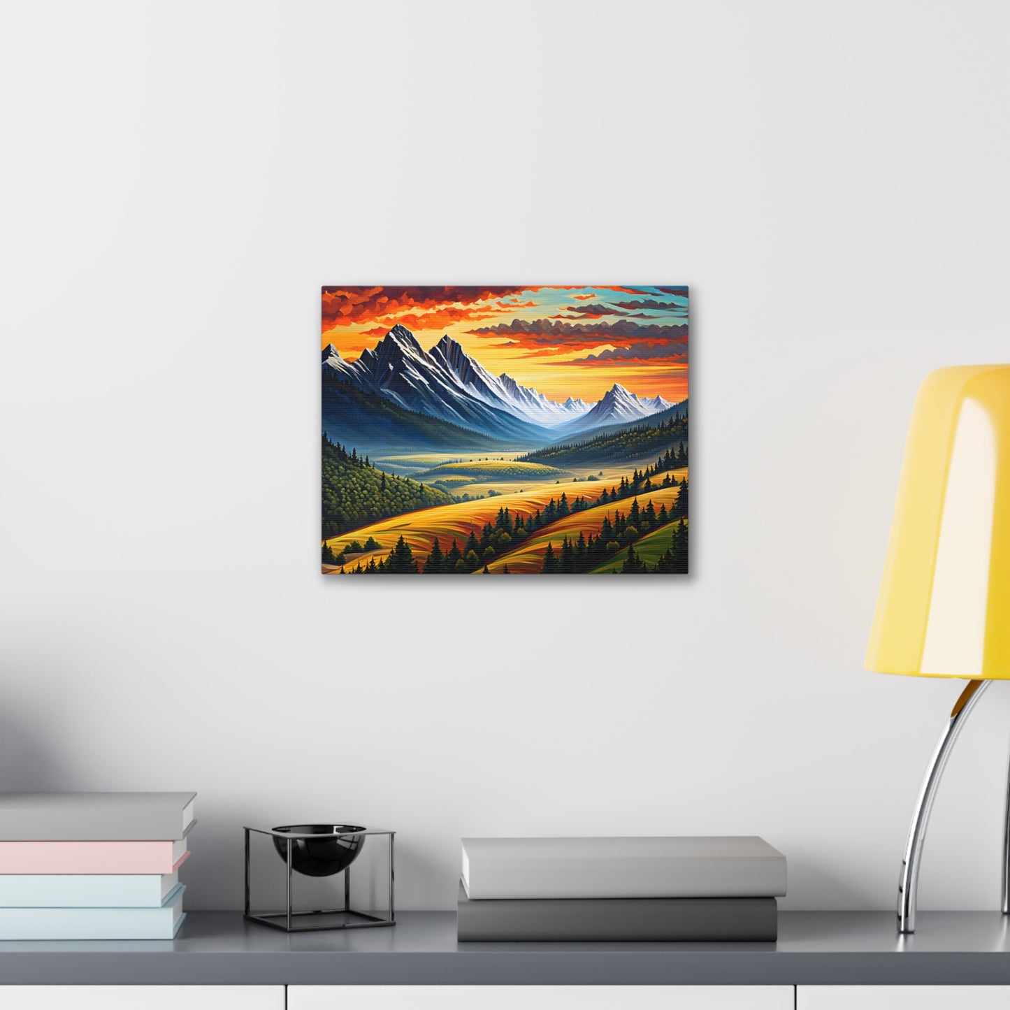 Mountain Echo: Classic Oil Painting Wall Décor