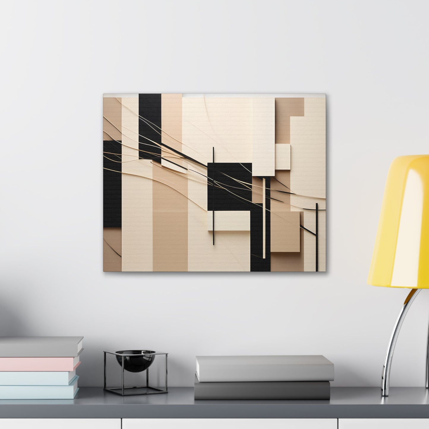 Graceful Contrast: Abstract Beige Wall Décor