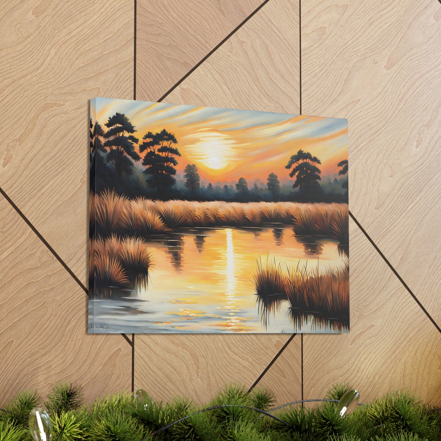 Sunlit Brook: Classic Oil Painting Wall Décor