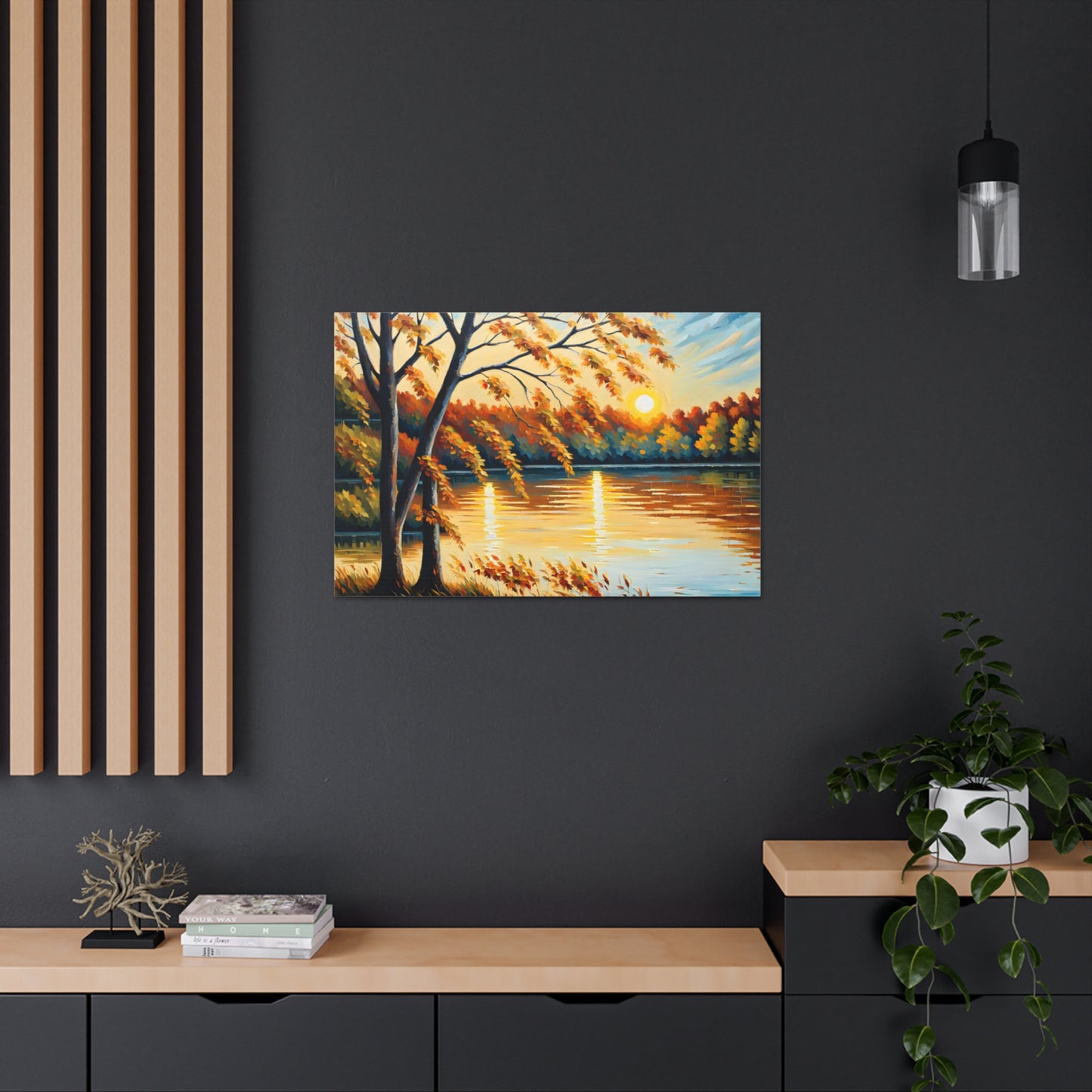 Lakeside Hue: Classic Oil Painting Wall Décor