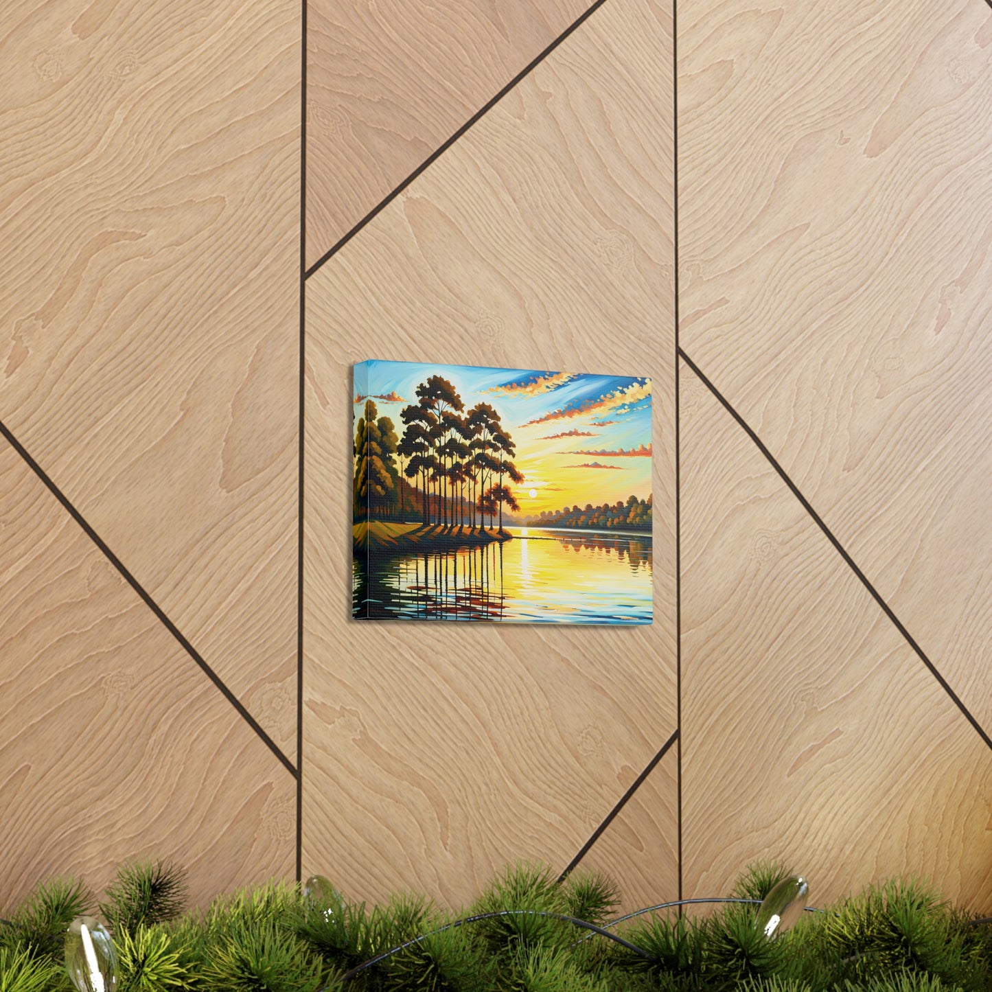 Golden Reflection: Classic Oil Painting Wall Décor