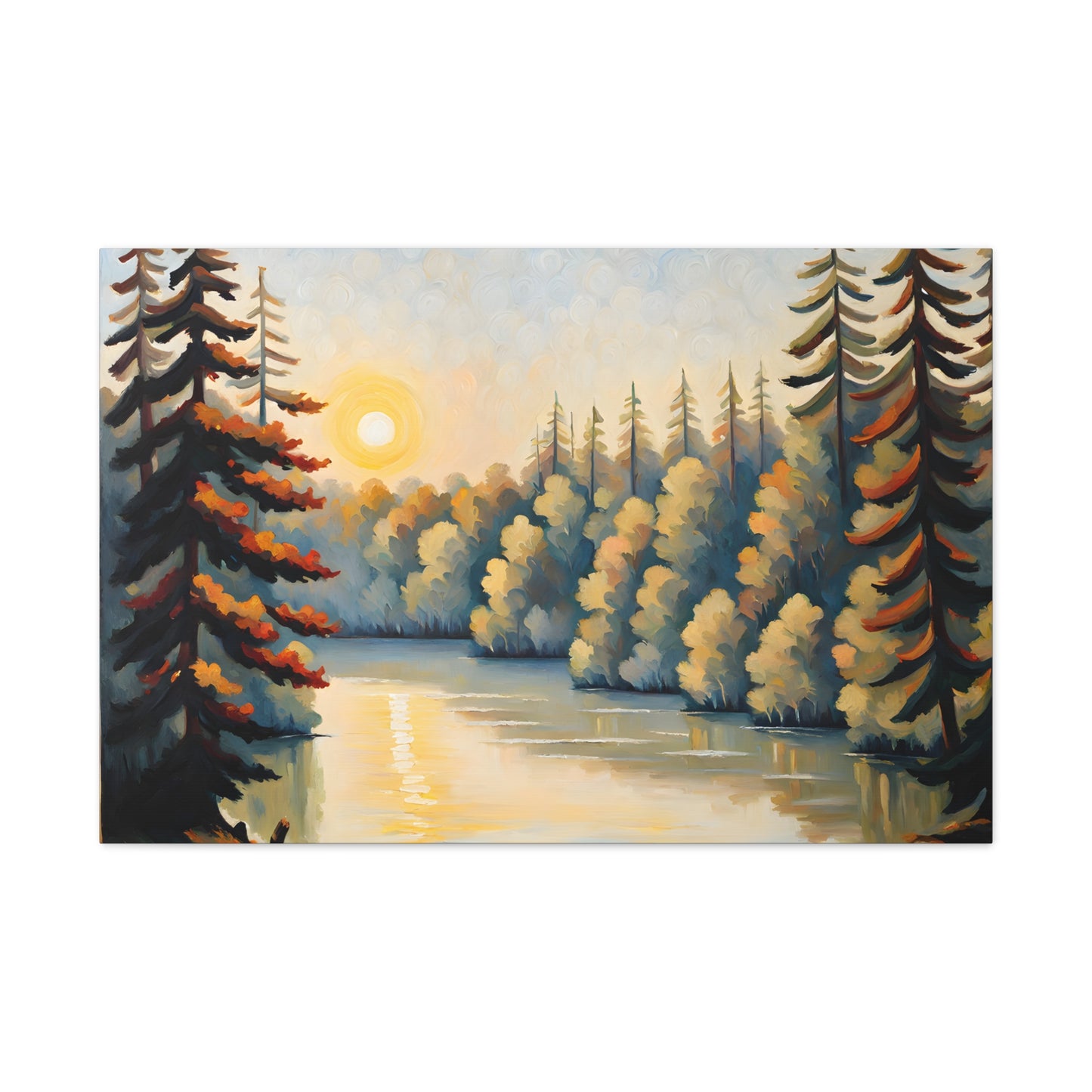 Tranquil Lake: Classic Oil Painting Wall Décor