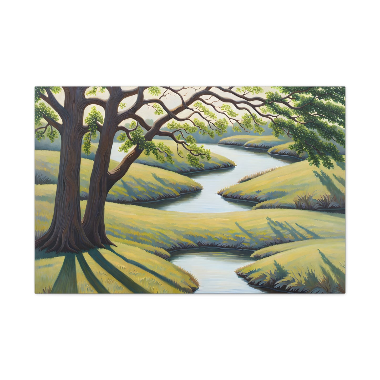 Evergreen Vista: Classic Oil Painting Wall Décor