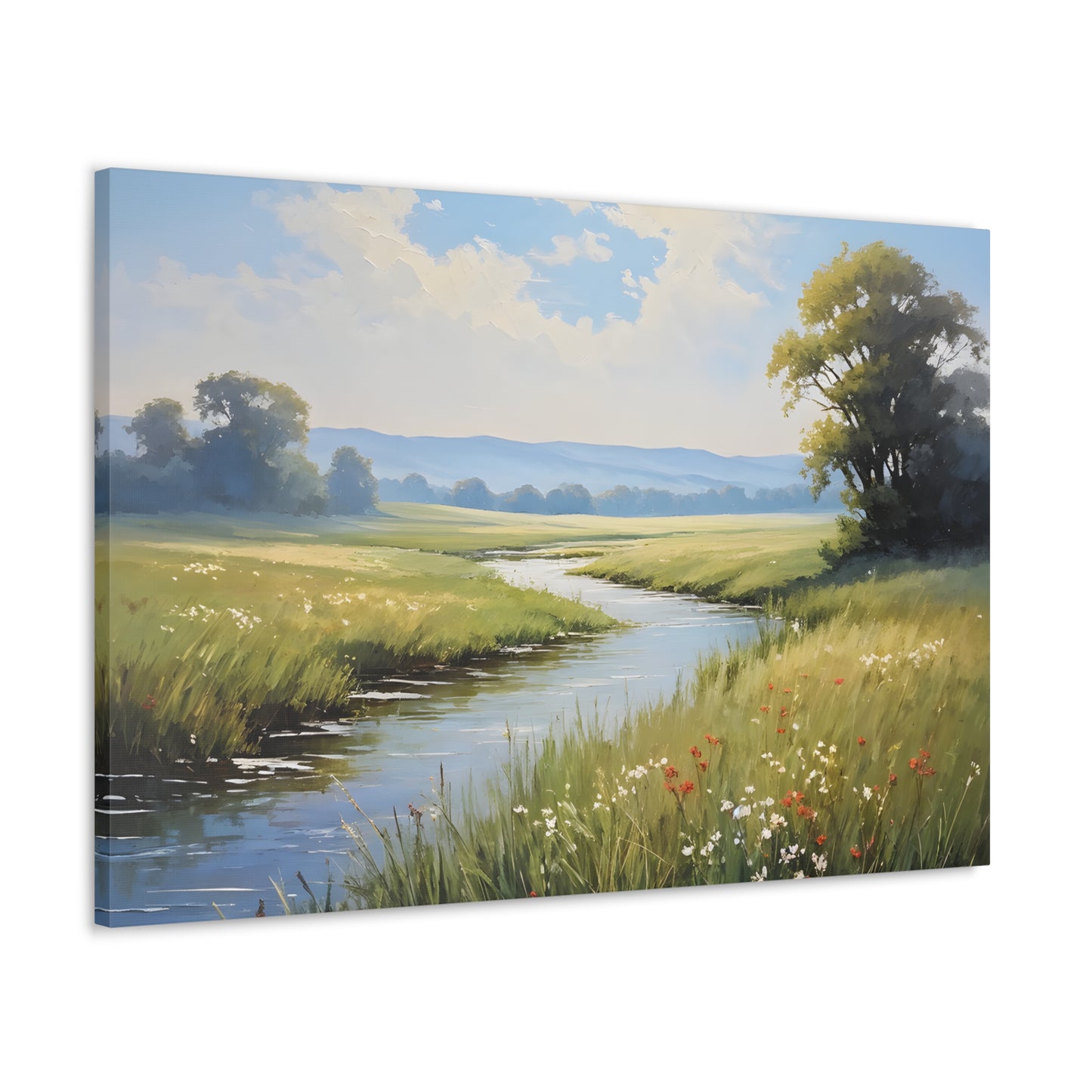 Whispering River: Classic Oil Painting Wall Décor