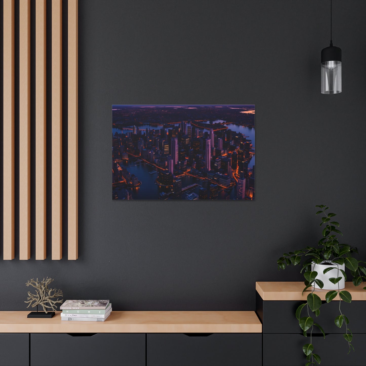 Dusk Over Downtown: Cityscape Wall Décor