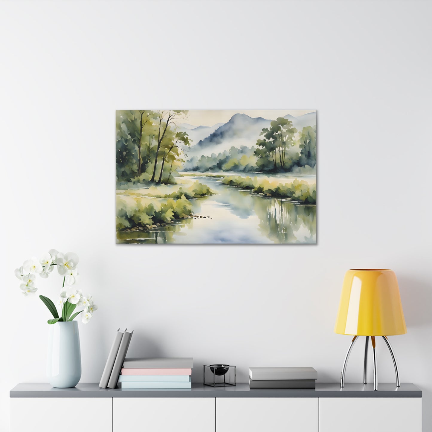 Misty Mountain: Watercolor Wall Décor