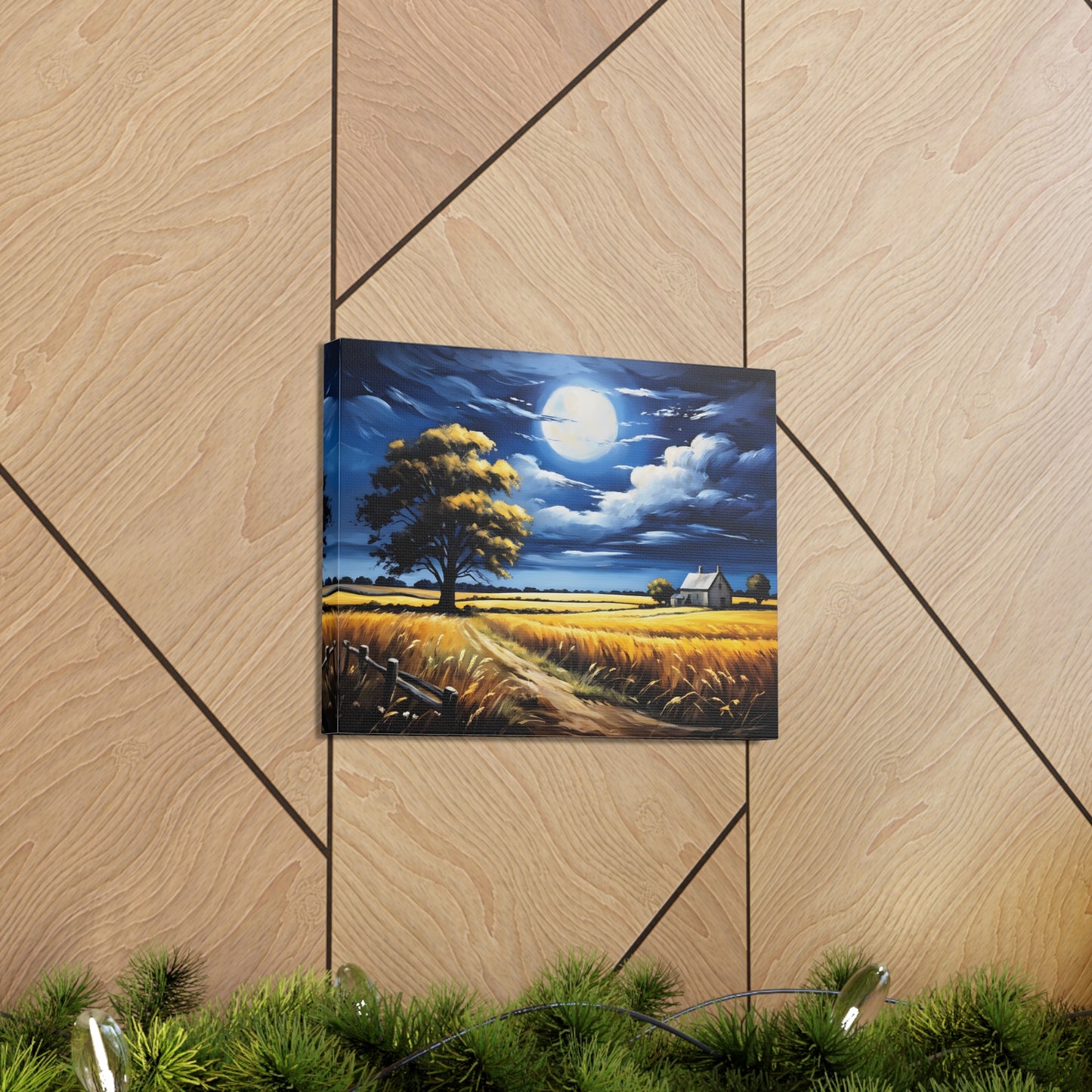 Moonlit Valley: Classic Oil Painting Wall Décor