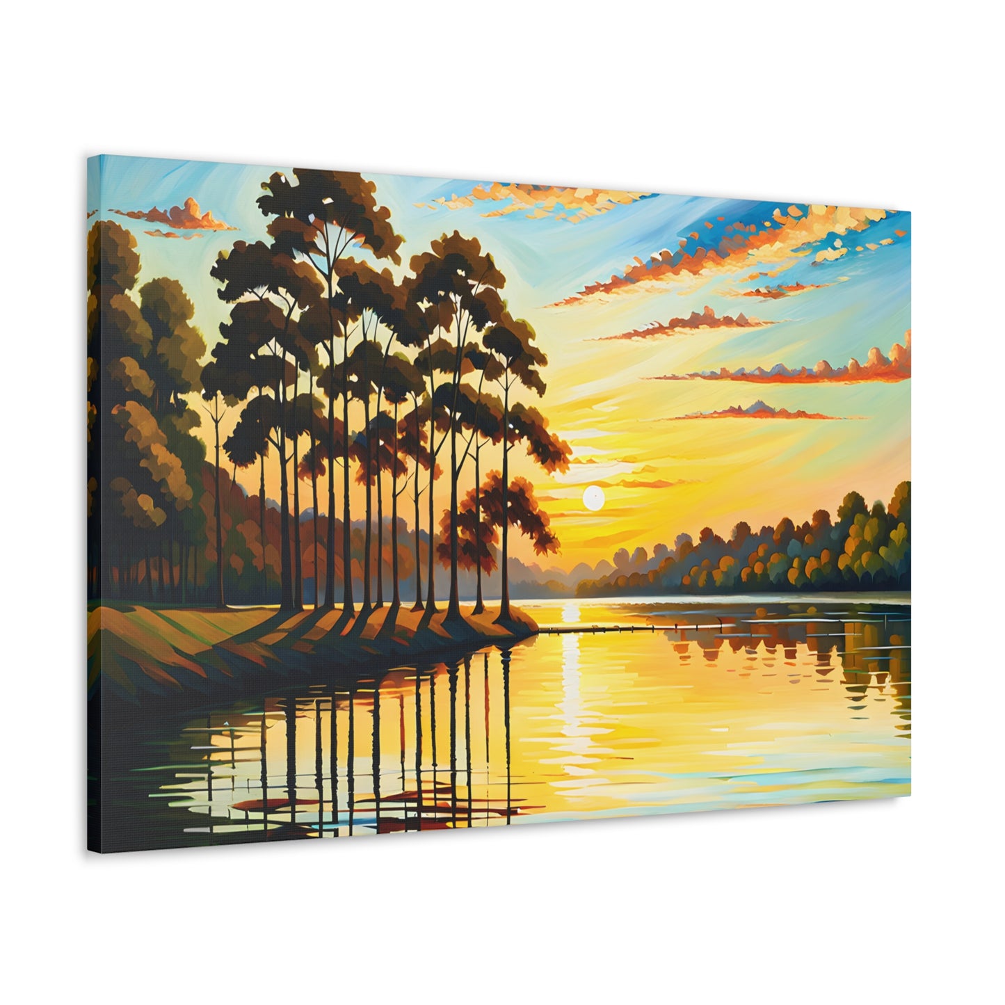 Golden Reflection: Classic Oil Painting Wall Décor