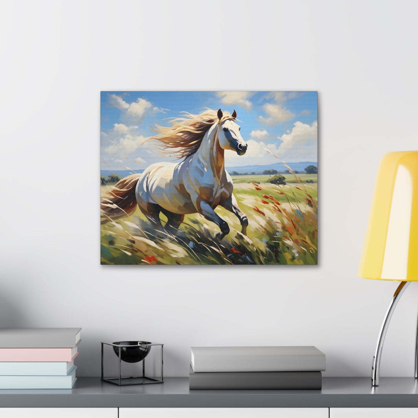 Misty Meadow: Classic Oil Painting Wall Décor