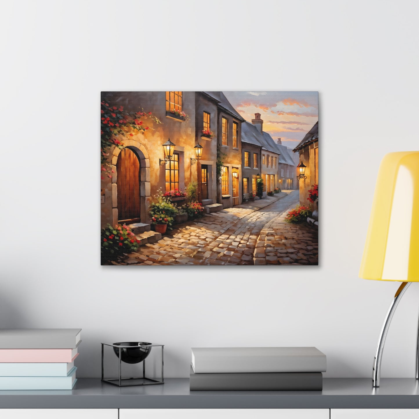 Cobblestone Path: Classic Oil Painting Wall Décor