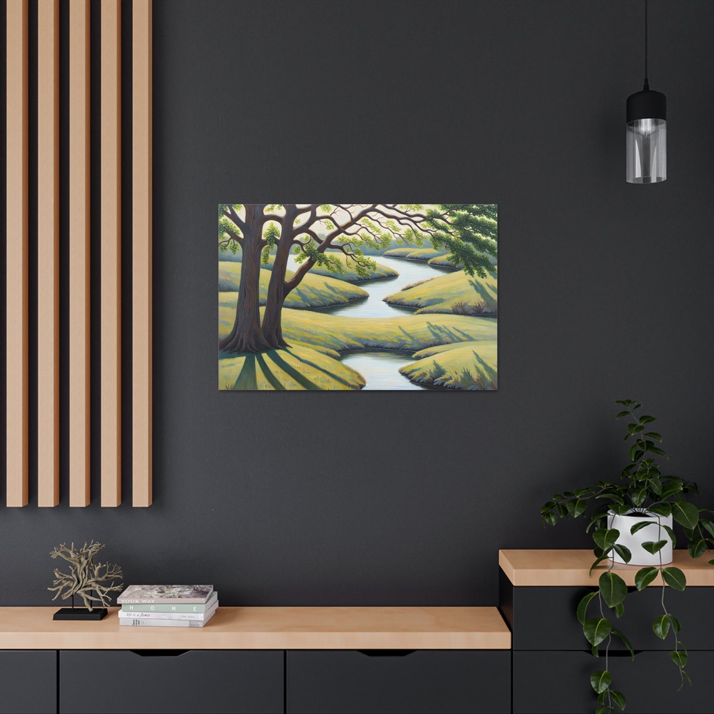 Evergreen Vista: Classic Oil Painting Wall Décor