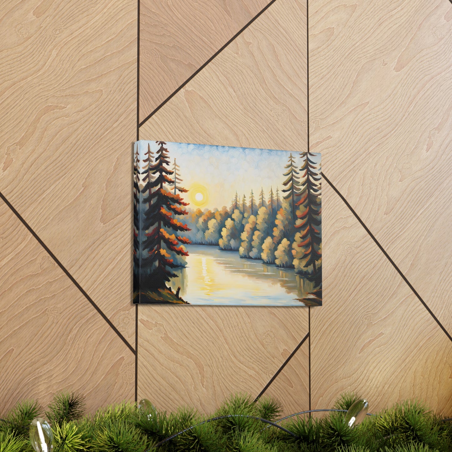 Tranquil Lake: Classic Oil Painting Wall Décor