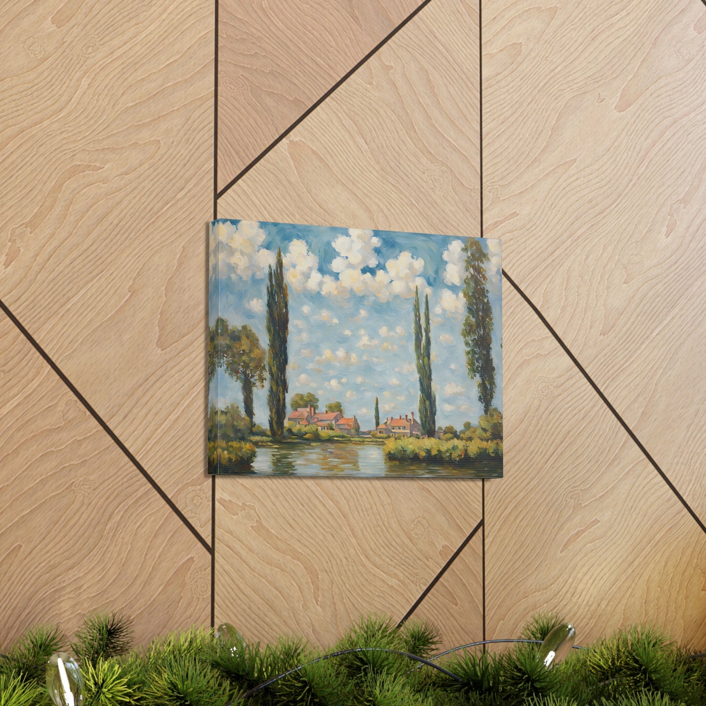 Classic Village View: Classic Oil Painting Wall Décor