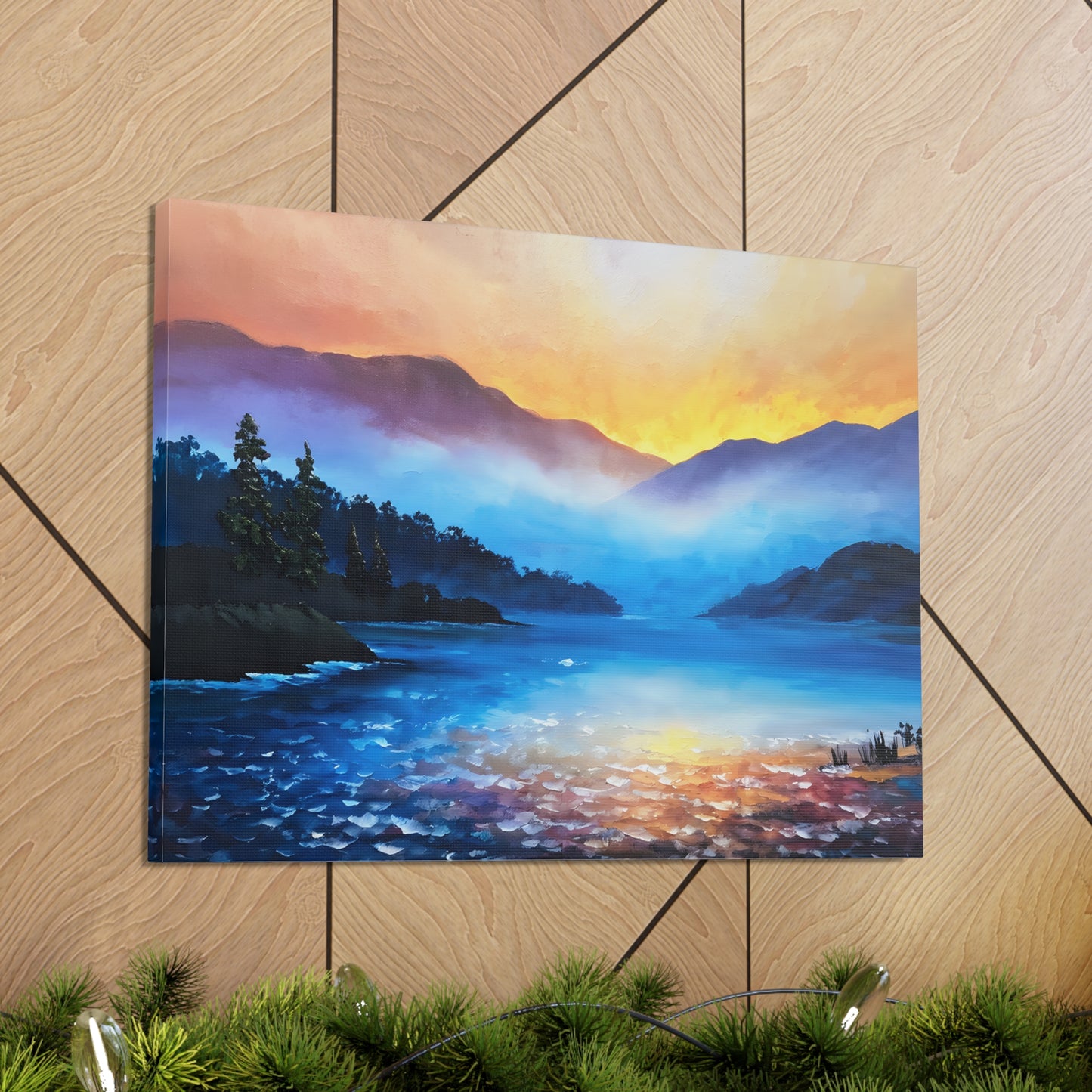 Tranquil Cascade: Classic Oil Painting Wall Décor