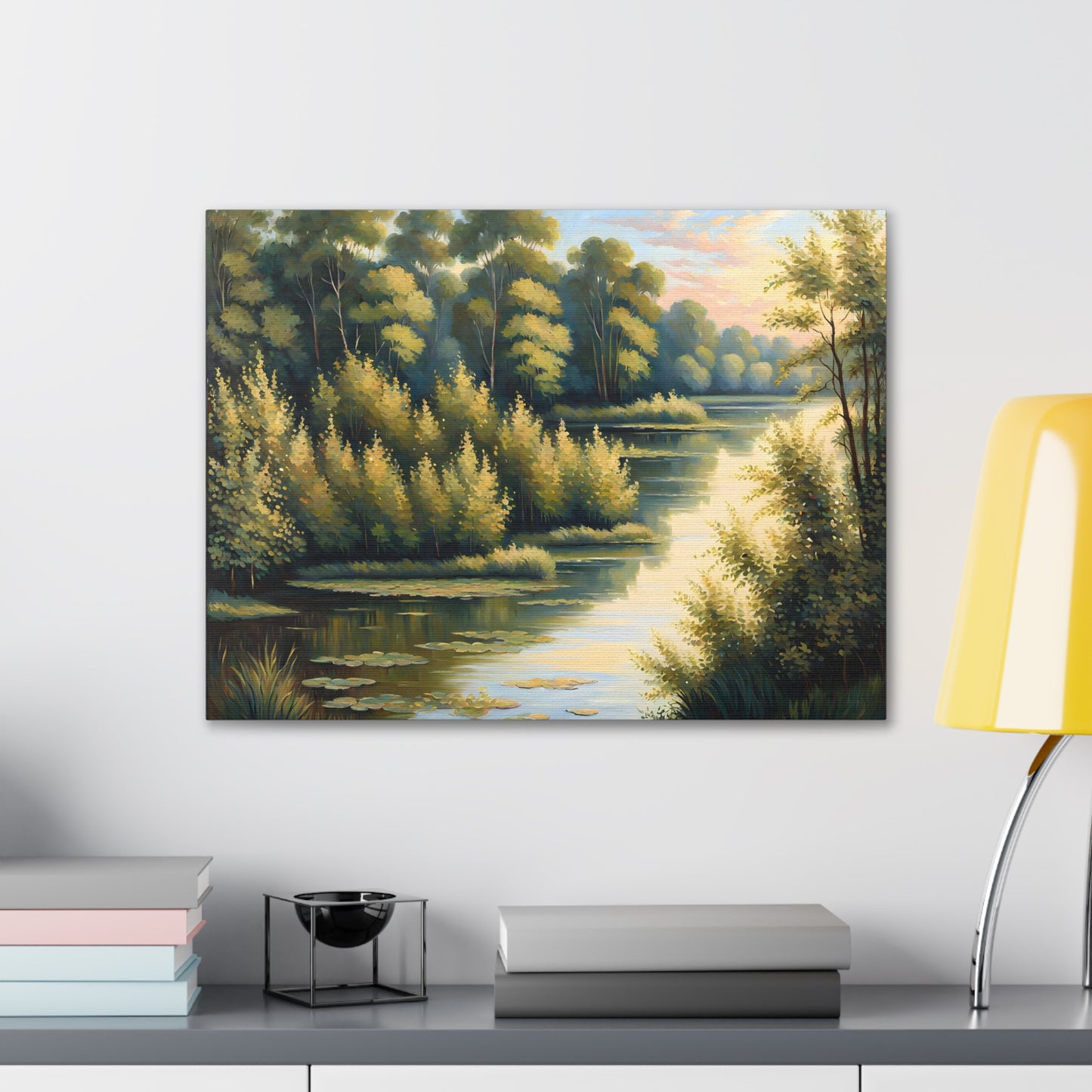 Silver Stream: Classic Oil Painting Wall Décor