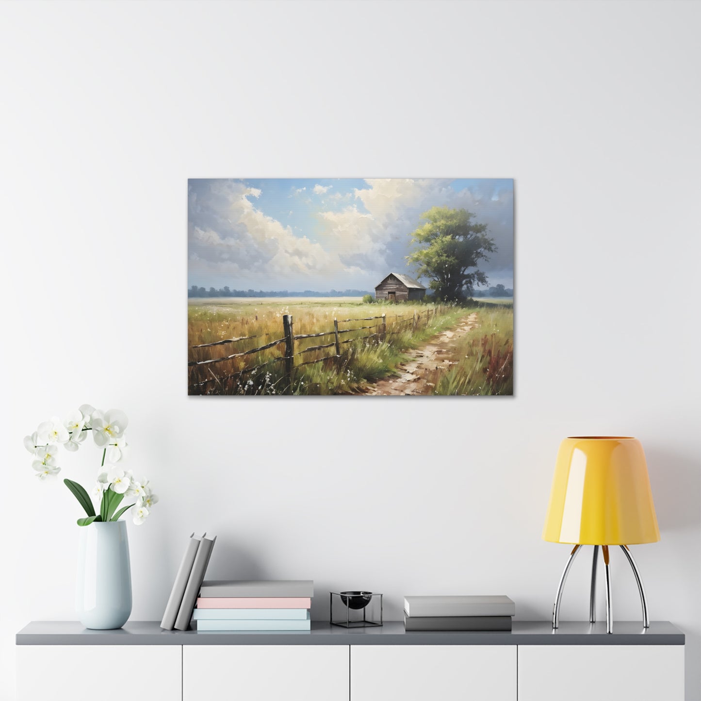 Rustic Countryside: Classic Oil Painting Wall Décor