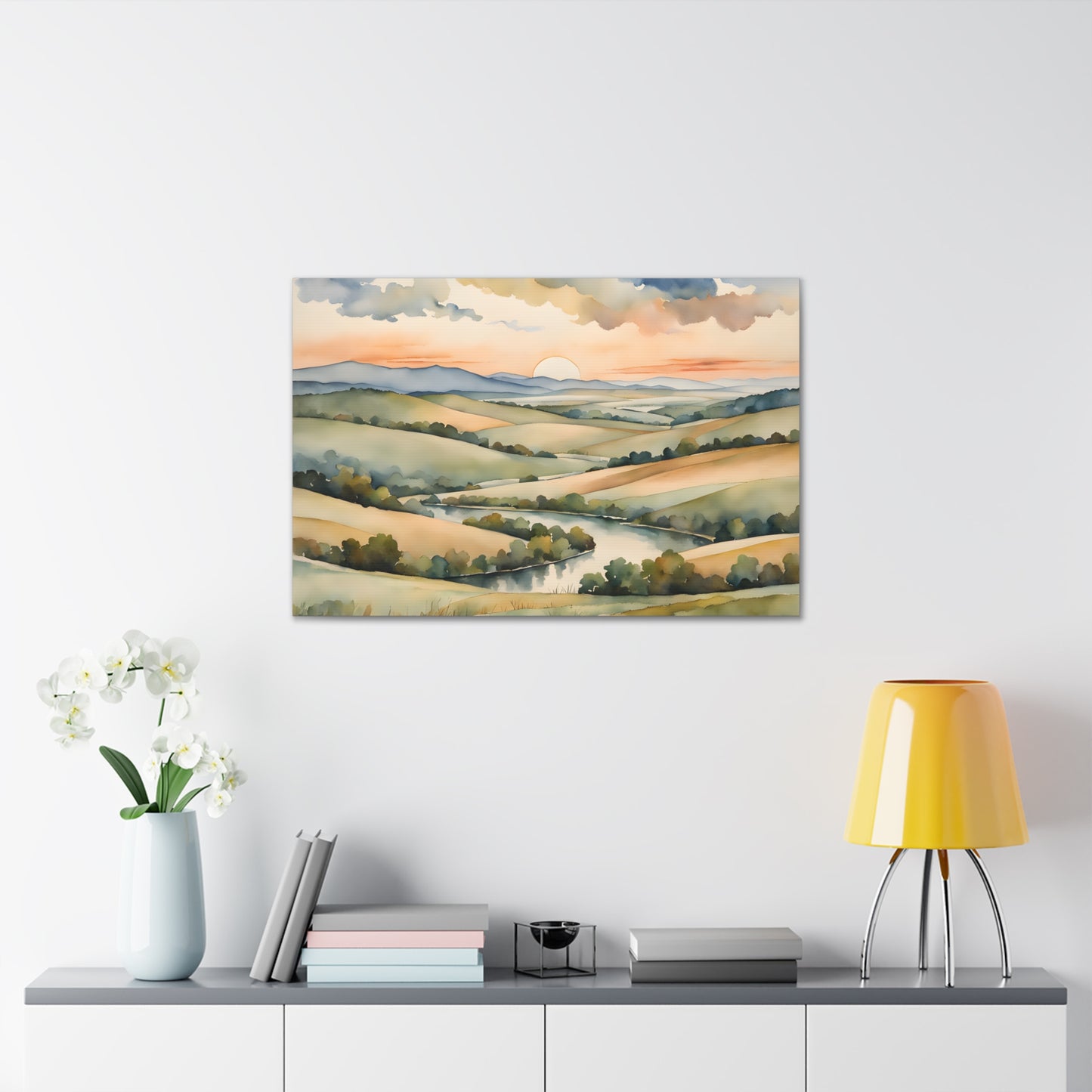 Rolling Hills: Watercolor Wall Décor