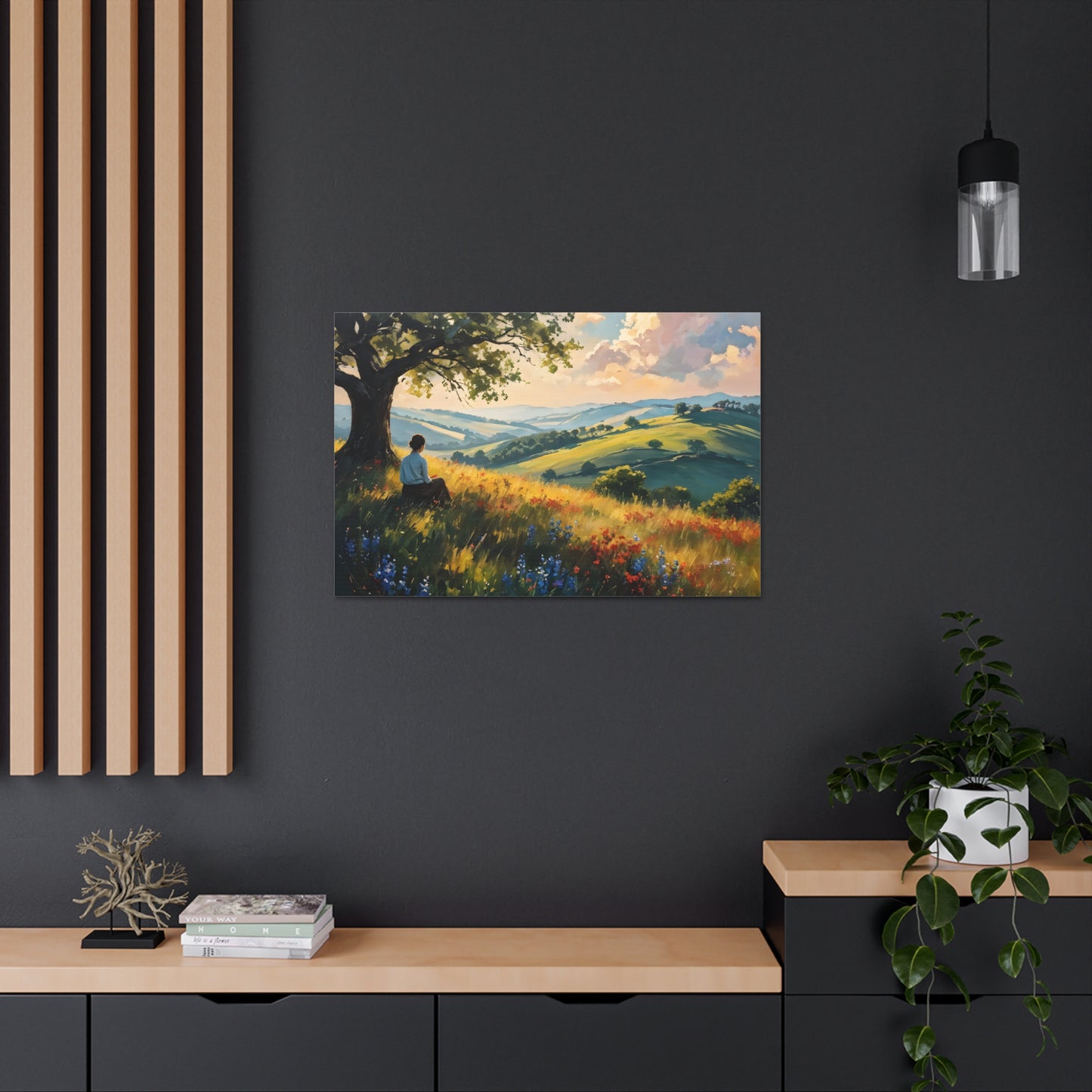 Peaceful Valley: Classic Oil Painting Wall Décor