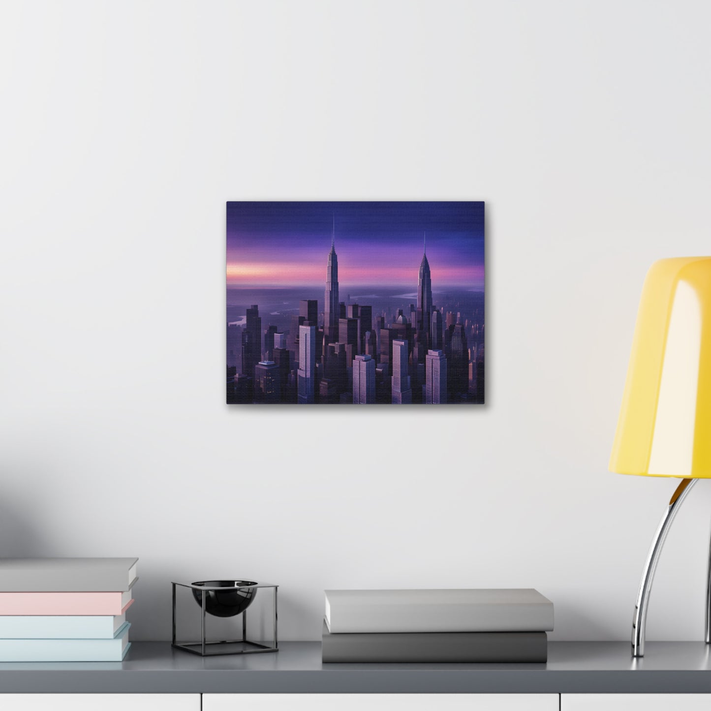 Purple Hues: Cityscape Wall Décor