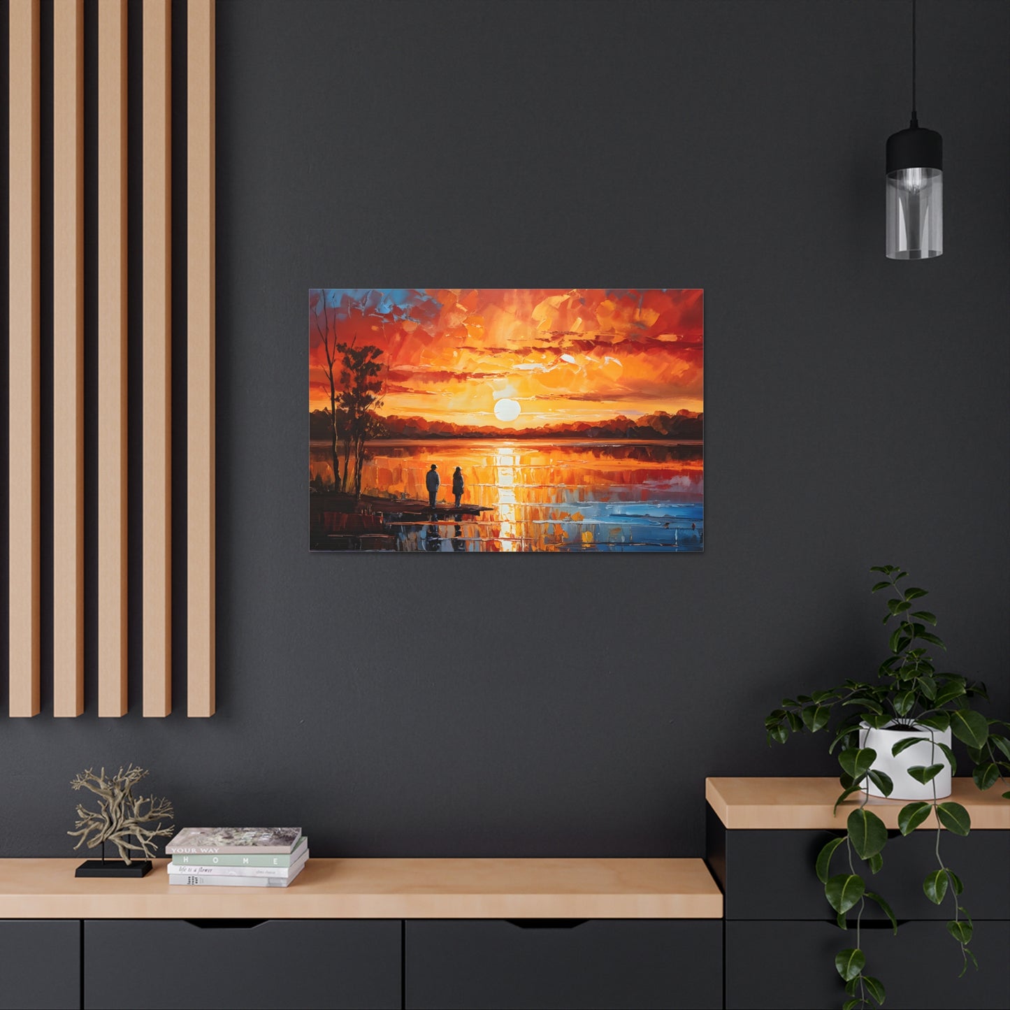 Serene Lake: Classic Oil Painting Wall Décor