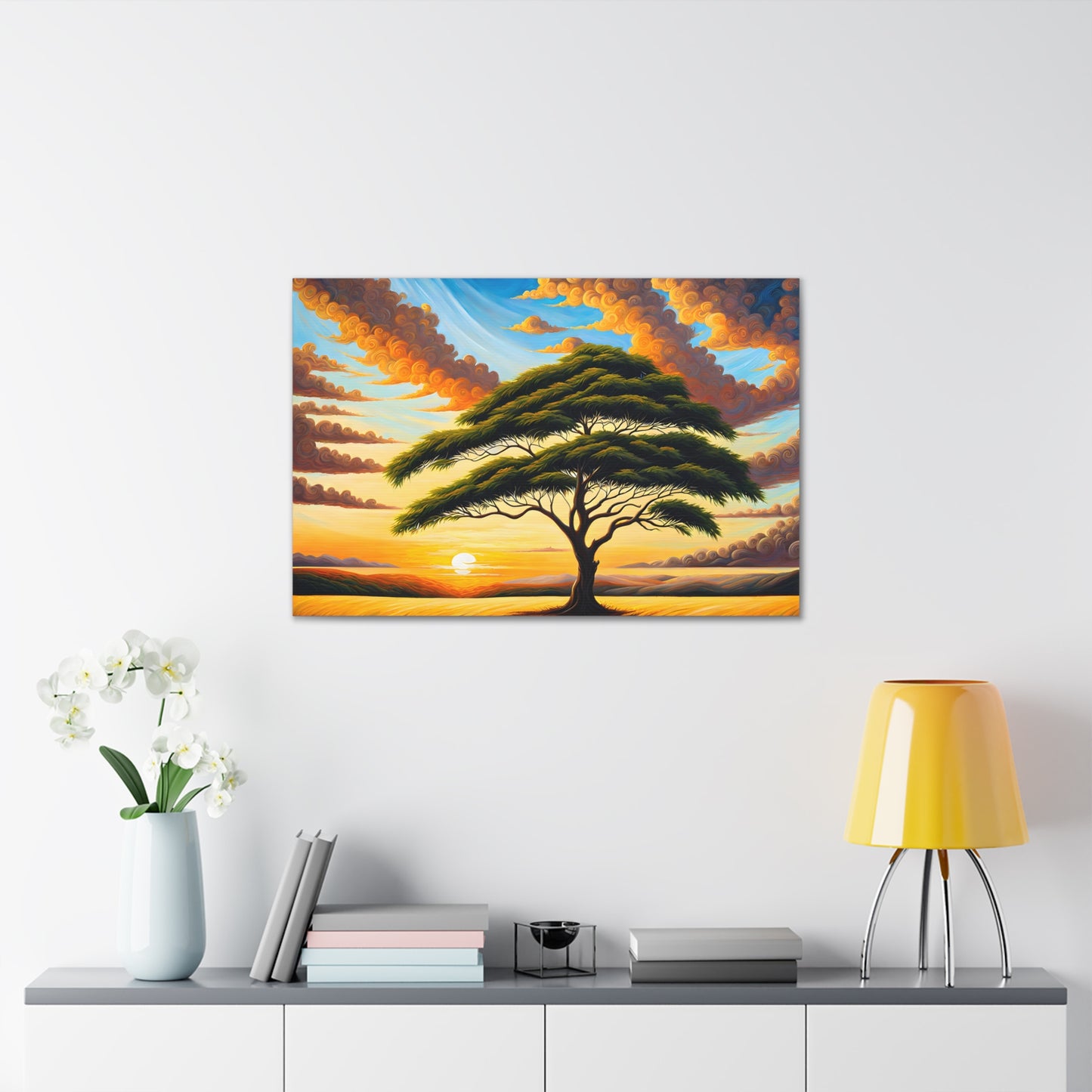 Vast Acacia: Classic Oil Painting Wall Décor