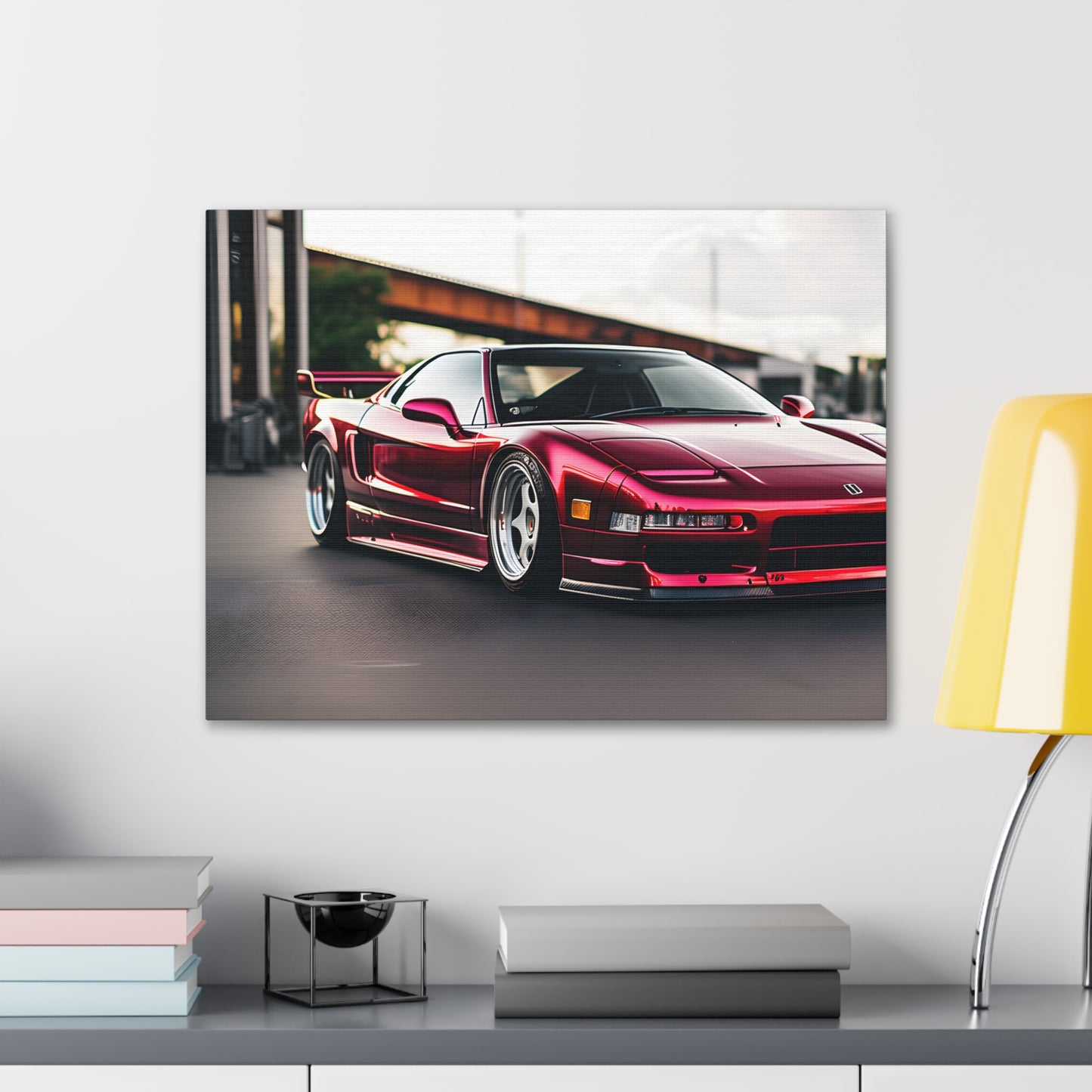 Sleek Scarlet: Famous Auto Wall Décor