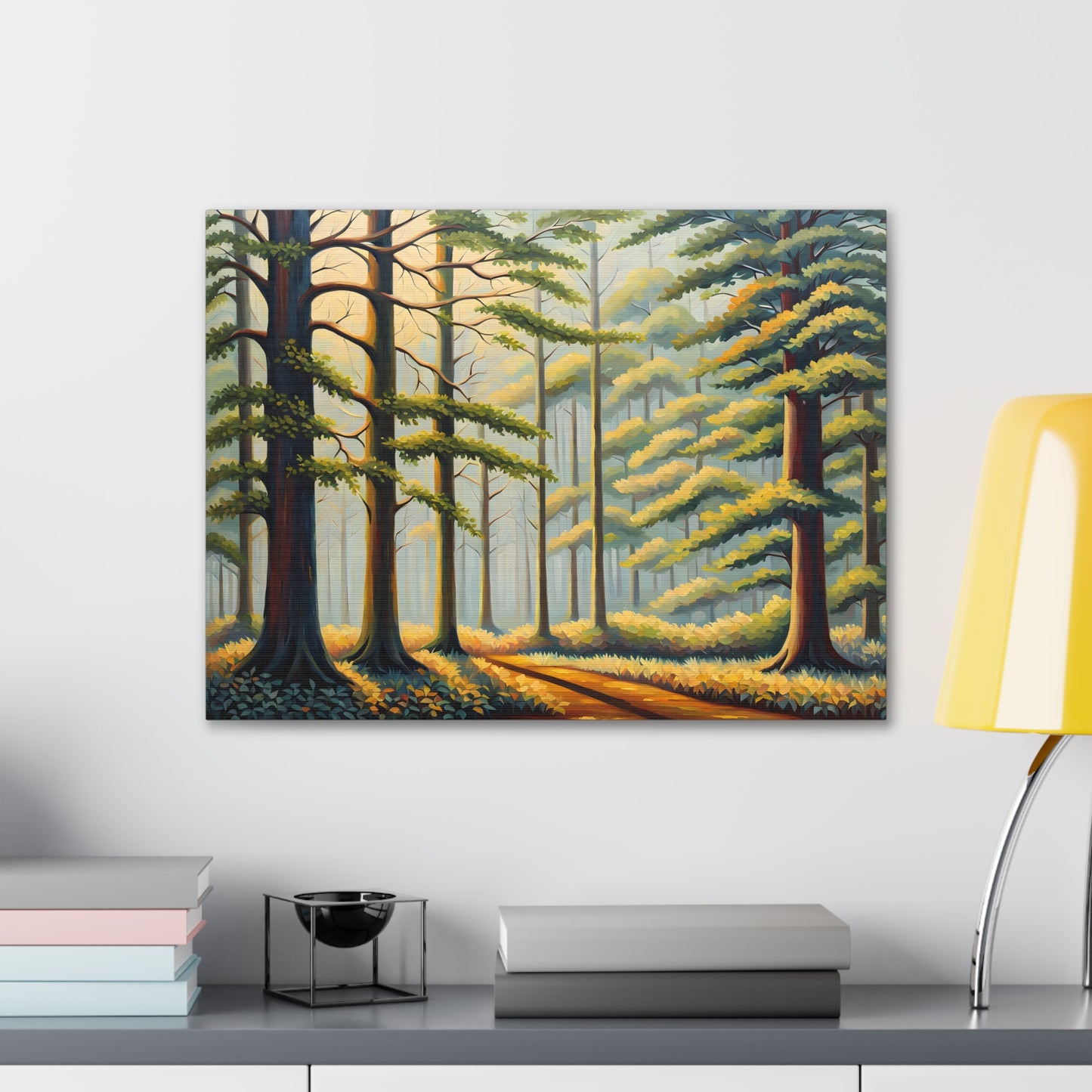 Evergreen Vista: Classic Oil Painting Wall Décor