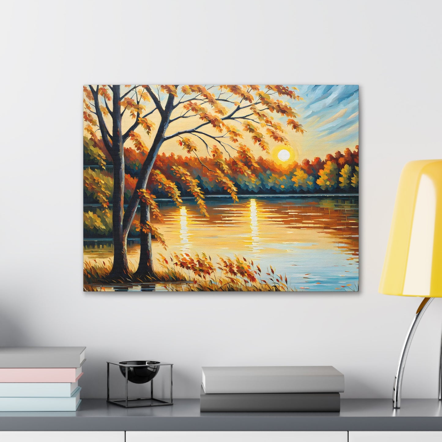 Lakeside Hue: Classic Oil Painting Wall Décor