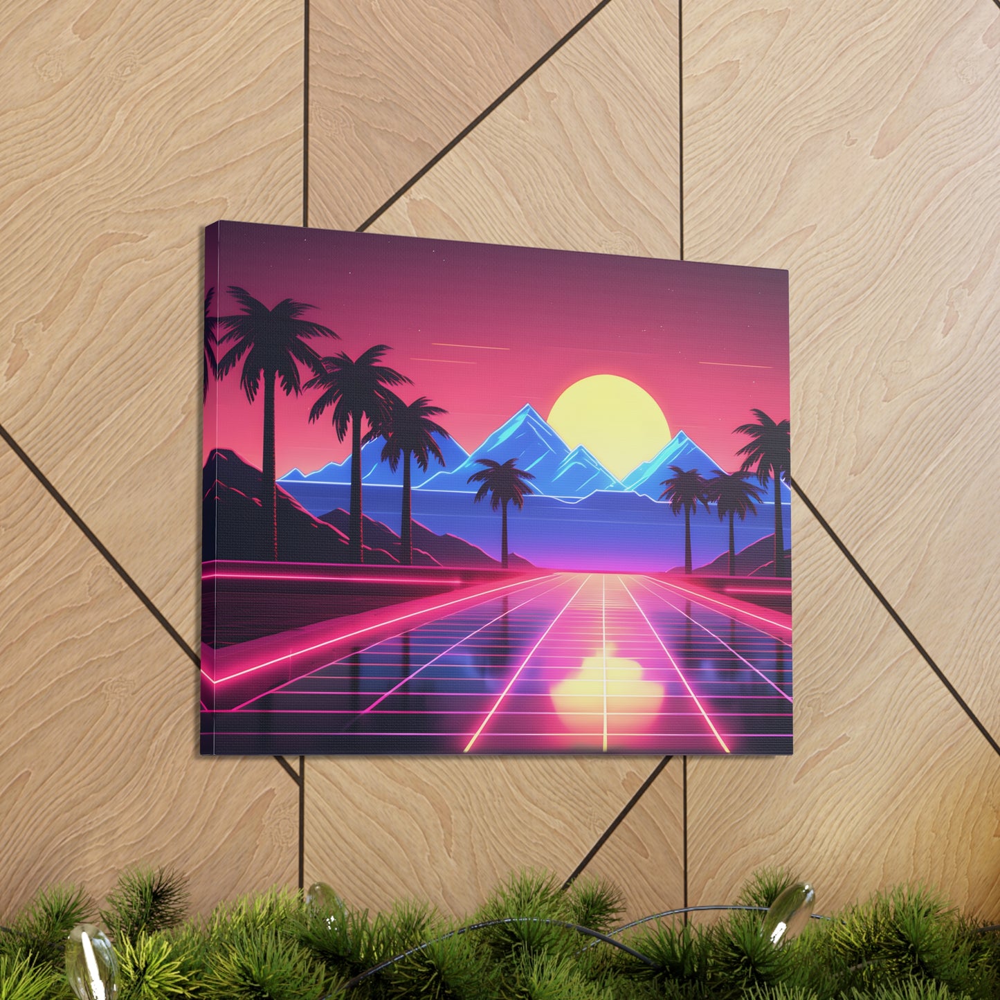 Retro Tropic Hues: Outrun Wall Décor