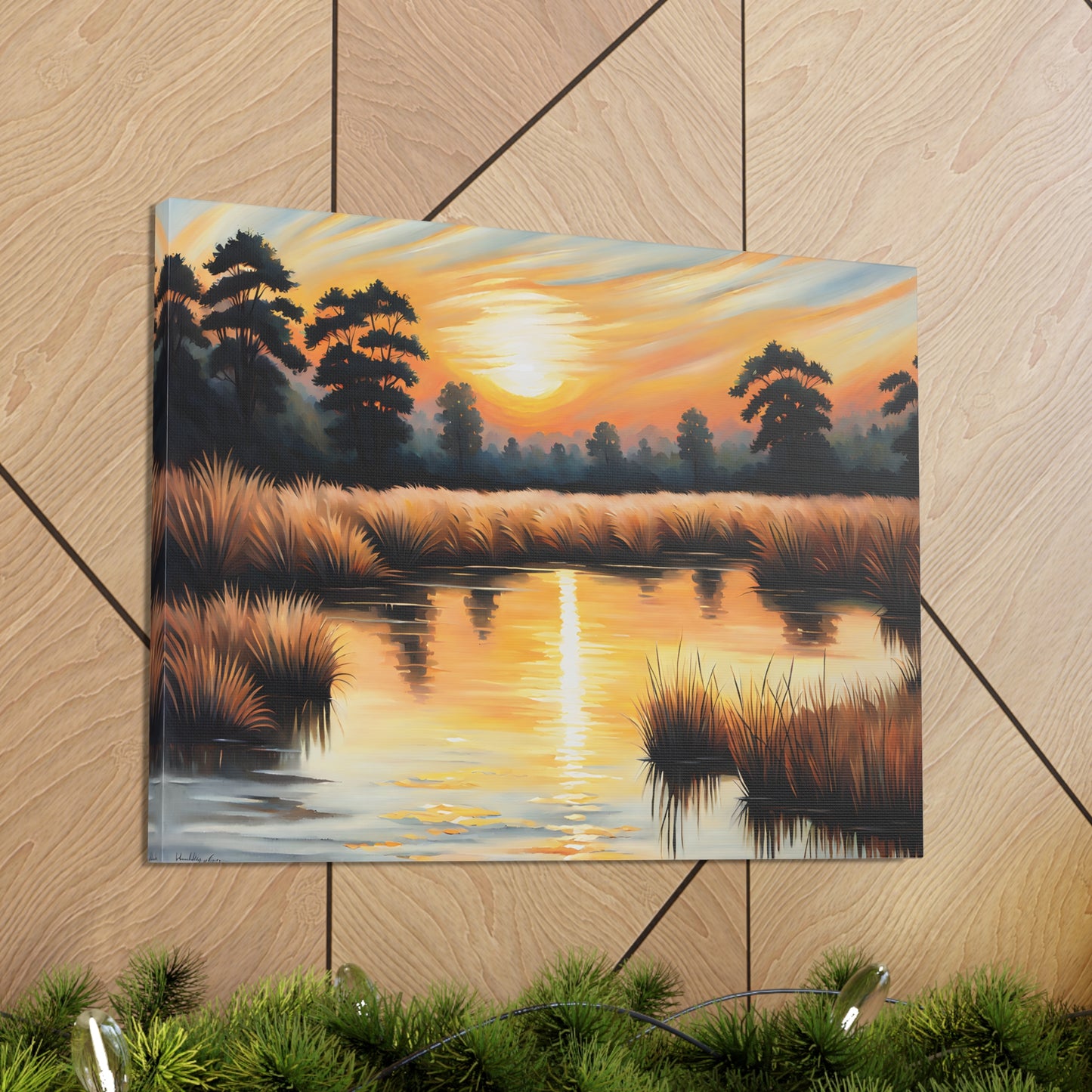 Sunlit Brook: Classic Oil Painting Wall Décor