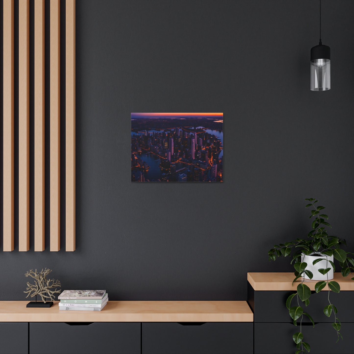 Dusk Over Downtown: Cityscape Wall Décor