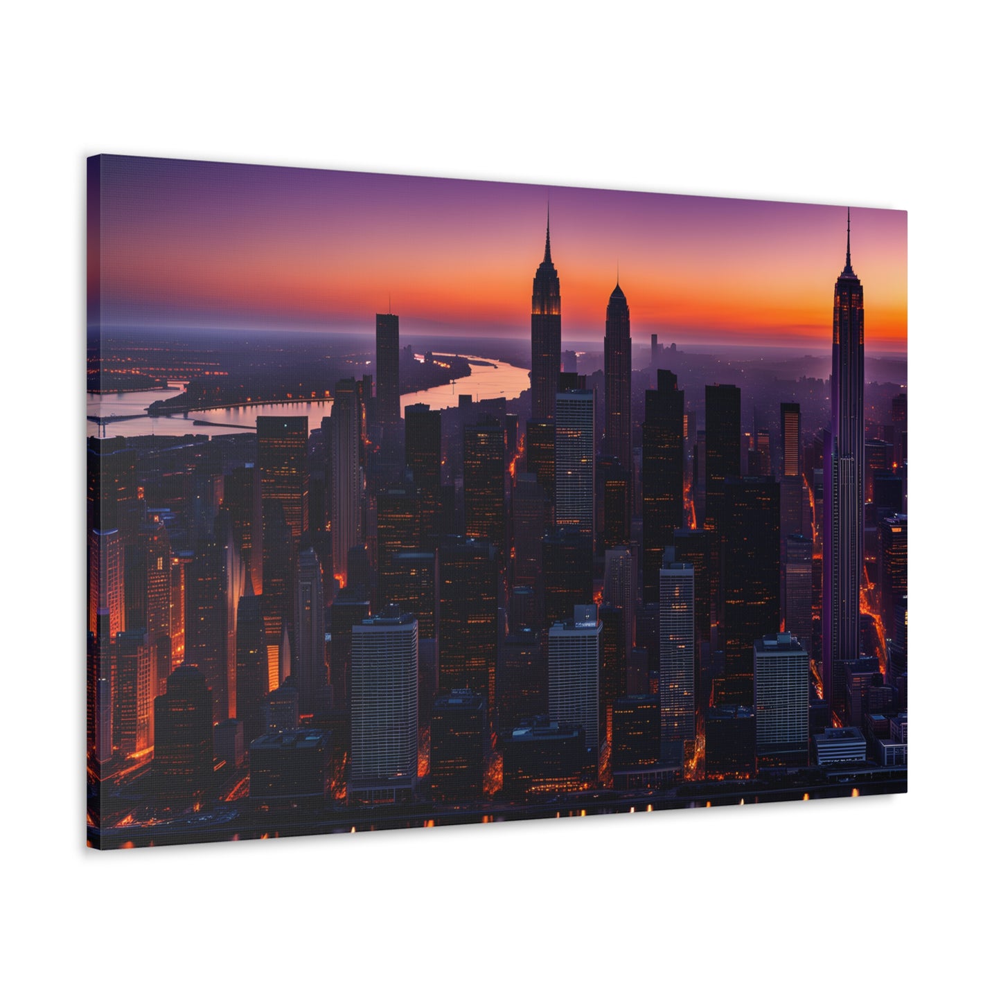 Twilight Radiance: Cityscape Wall Décor