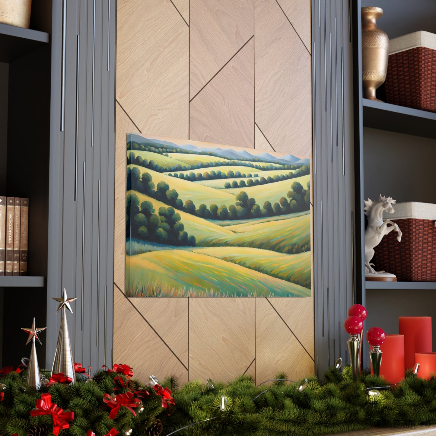 Rolling Hillside: Classic Oil Painting Wall Décor