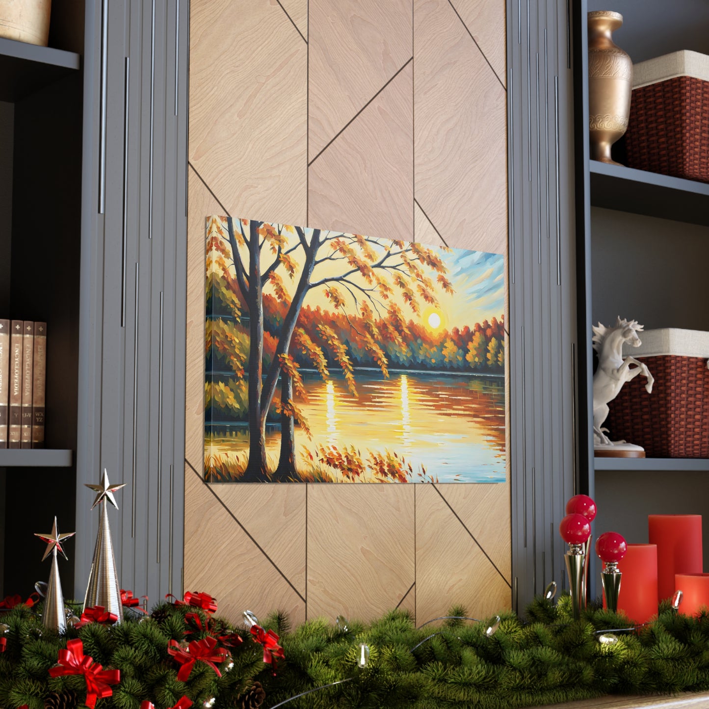 Lakeside Hue: Classic Oil Painting Wall Décor