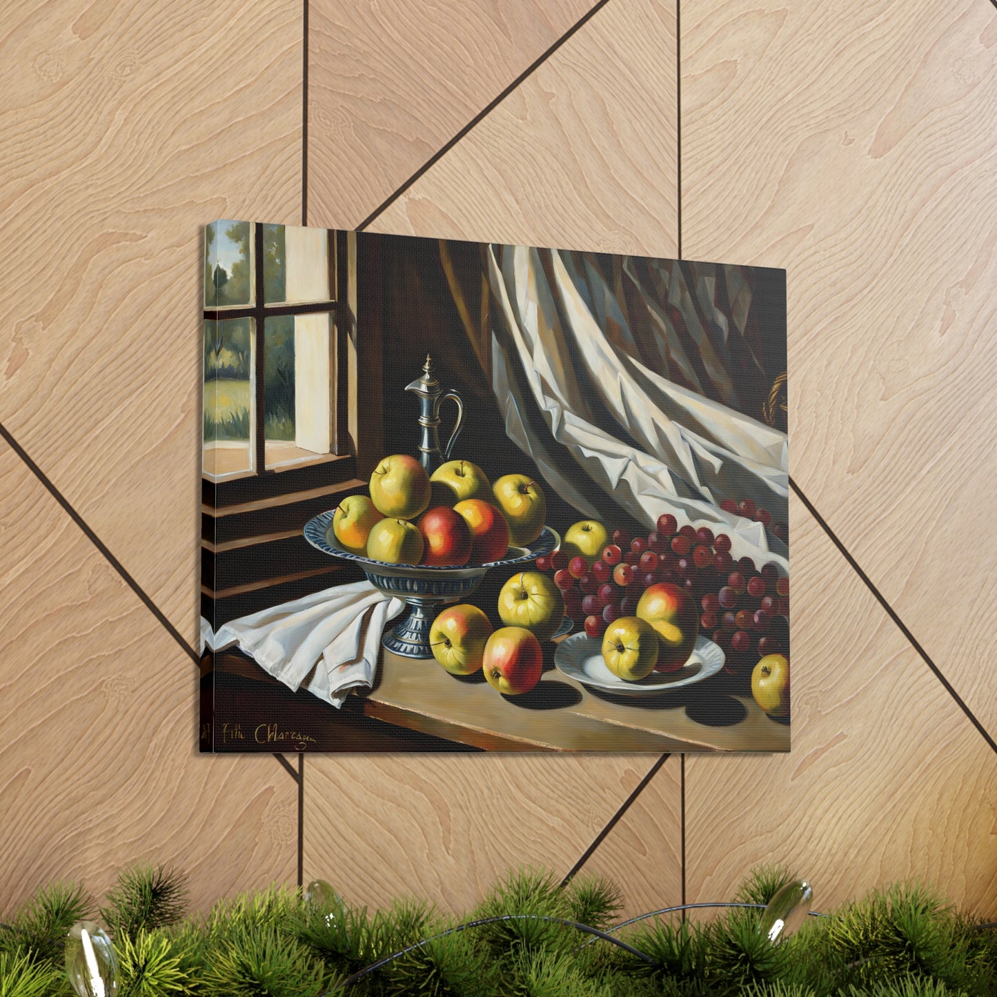 Ripe Platter: Classic Oil Painting Wall Décor