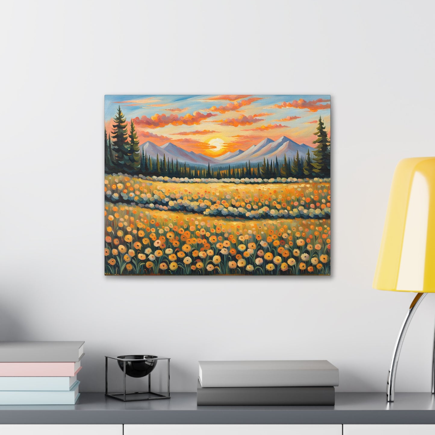 Amber Horizon: Classic Oil Painting Wall Décor