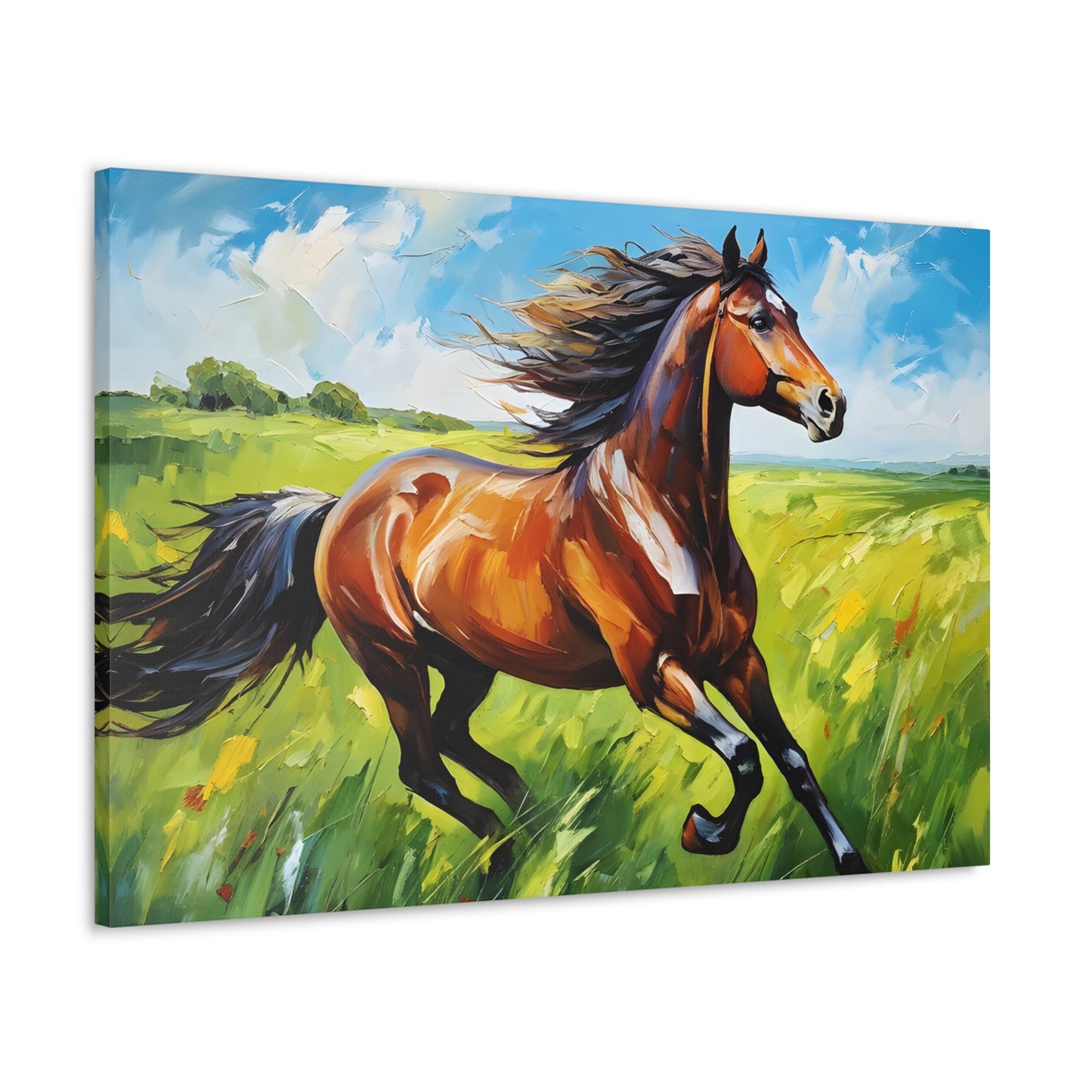 Windswept Mane: Classic Oil Painting Wall Décor