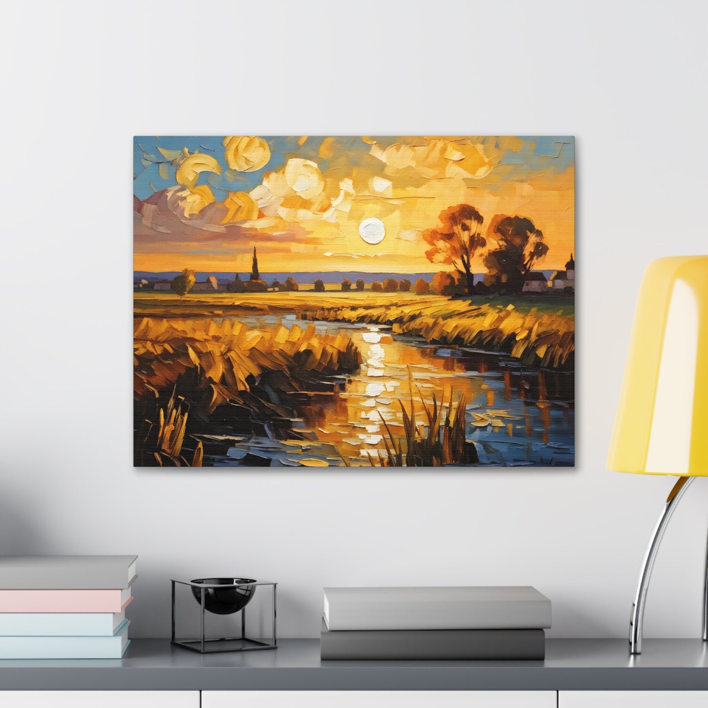 Golden Ridge: Classic Oil Painting Wall Décor