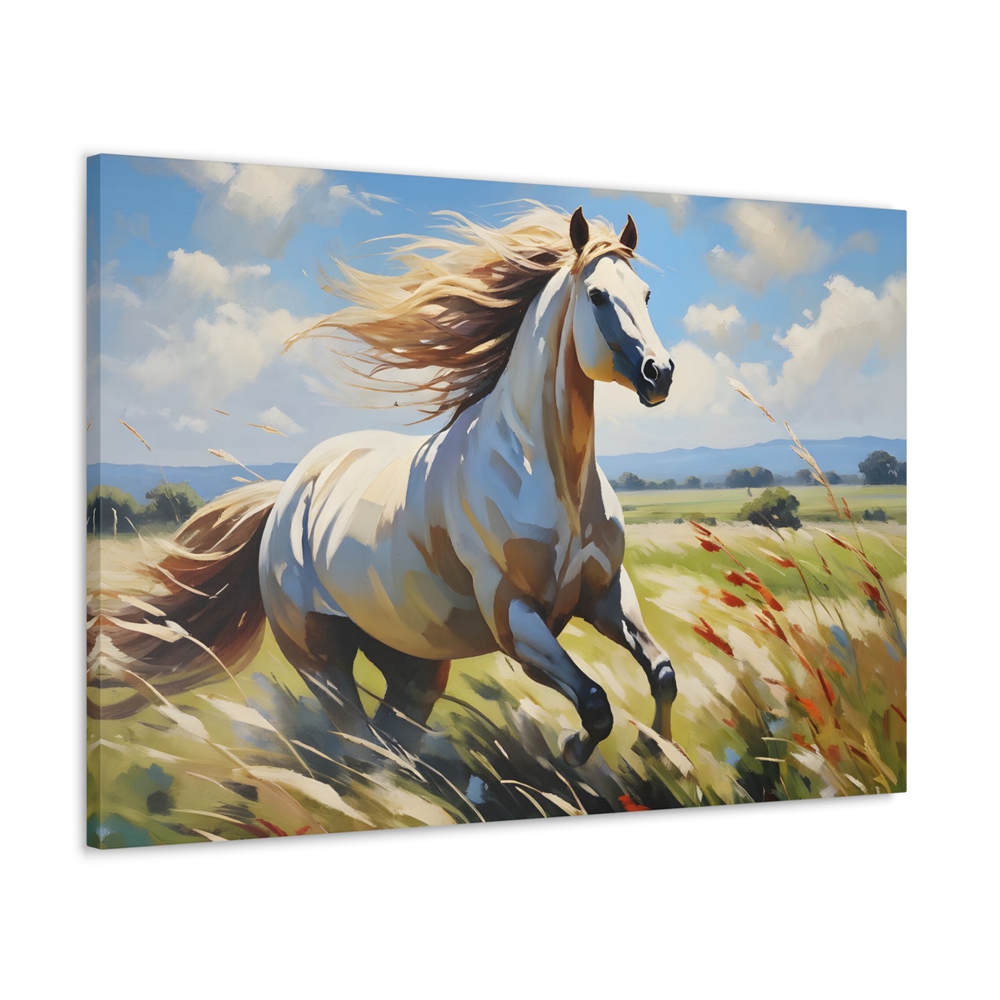 Misty Meadow: Classic Oil Painting Wall Décor