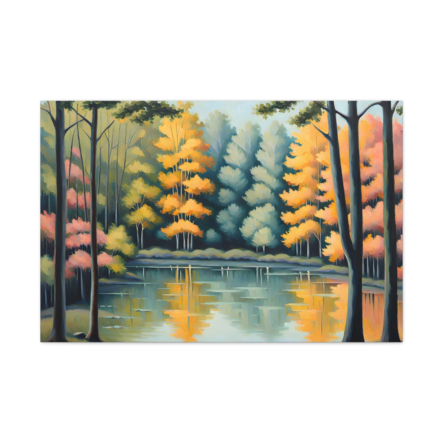 Serene Woodland: Classic Oil Painting Wall Décor