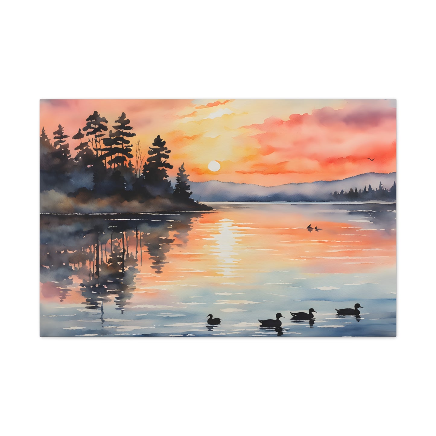 Lakeside Serenity: Watercolor Wall Décor