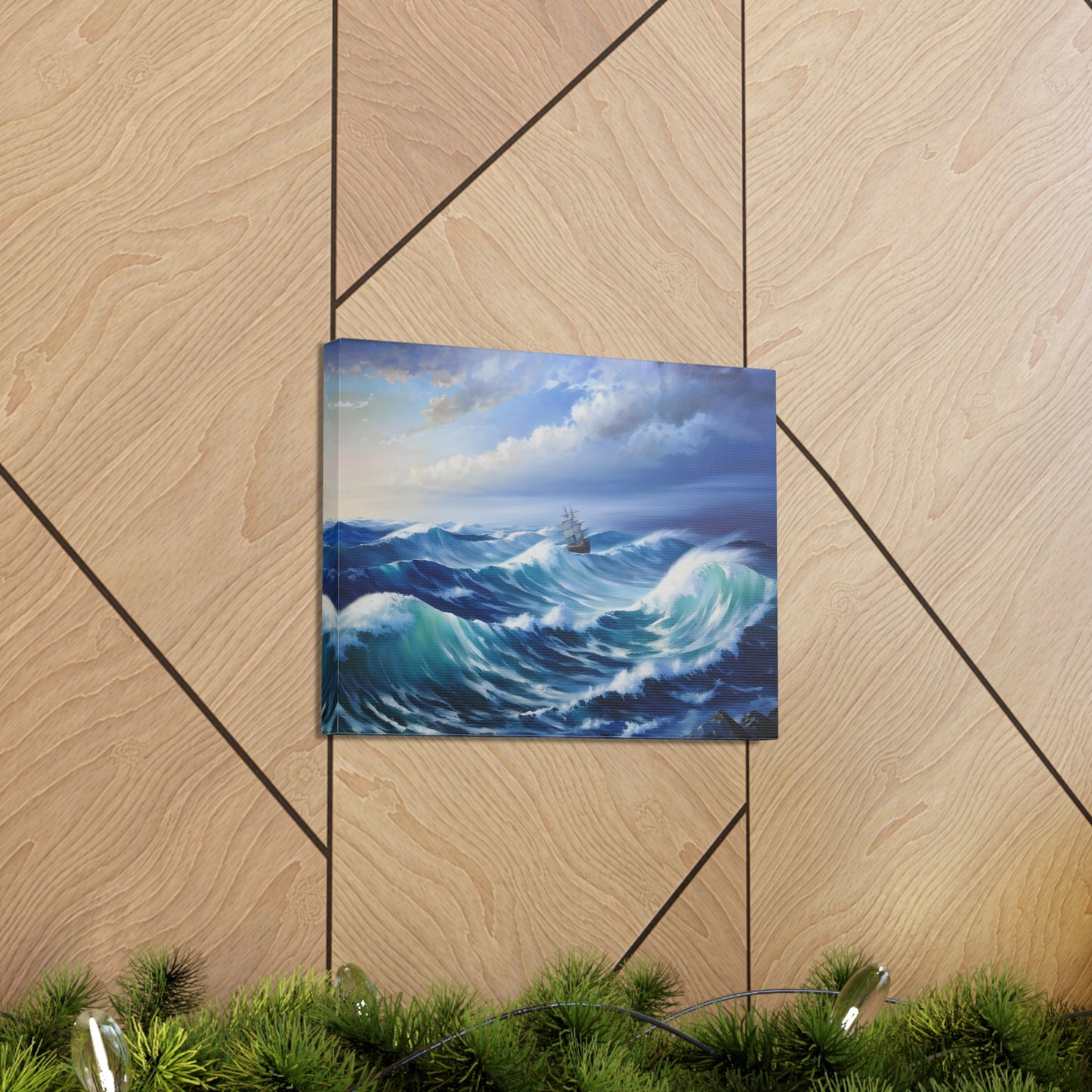 Dramatic Waves: Classic Oil Painting Wall Décor