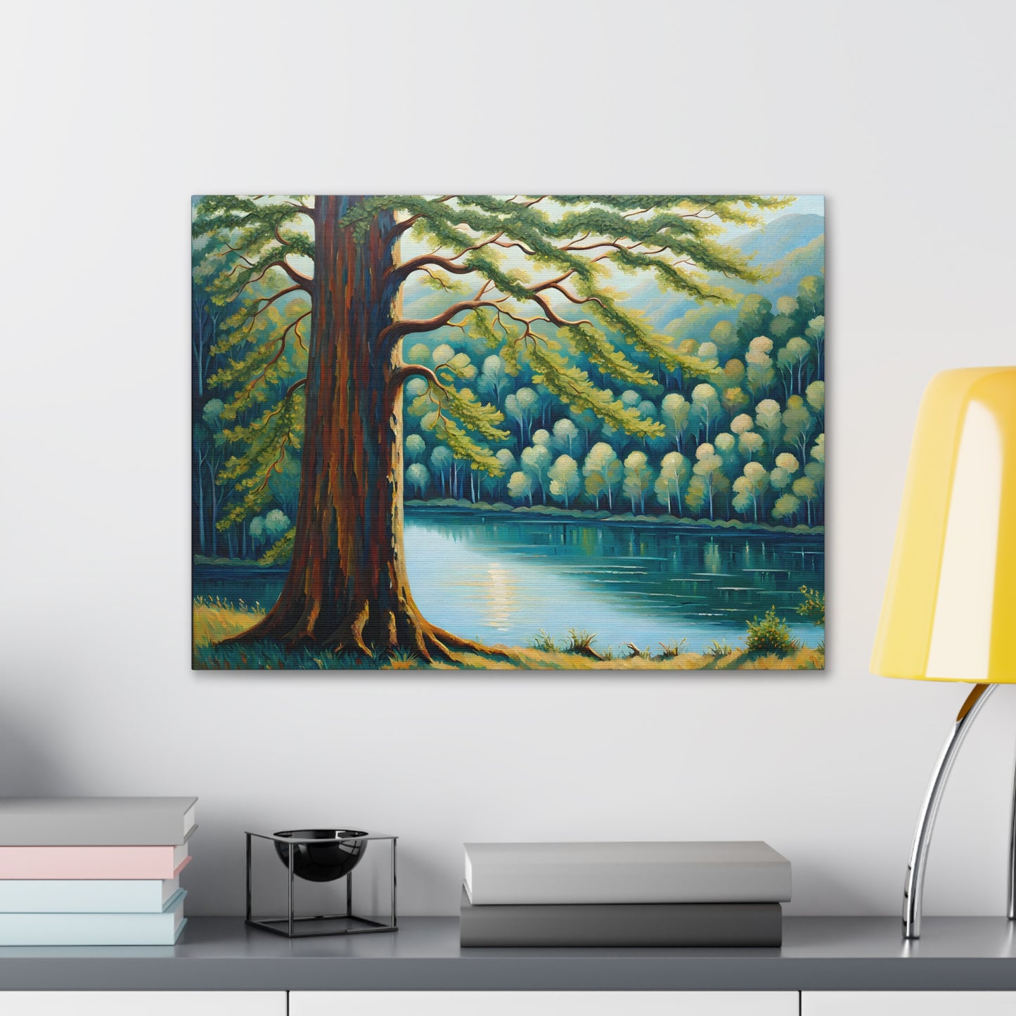 Peaceful River: Classic Oil Painting Wall Décor