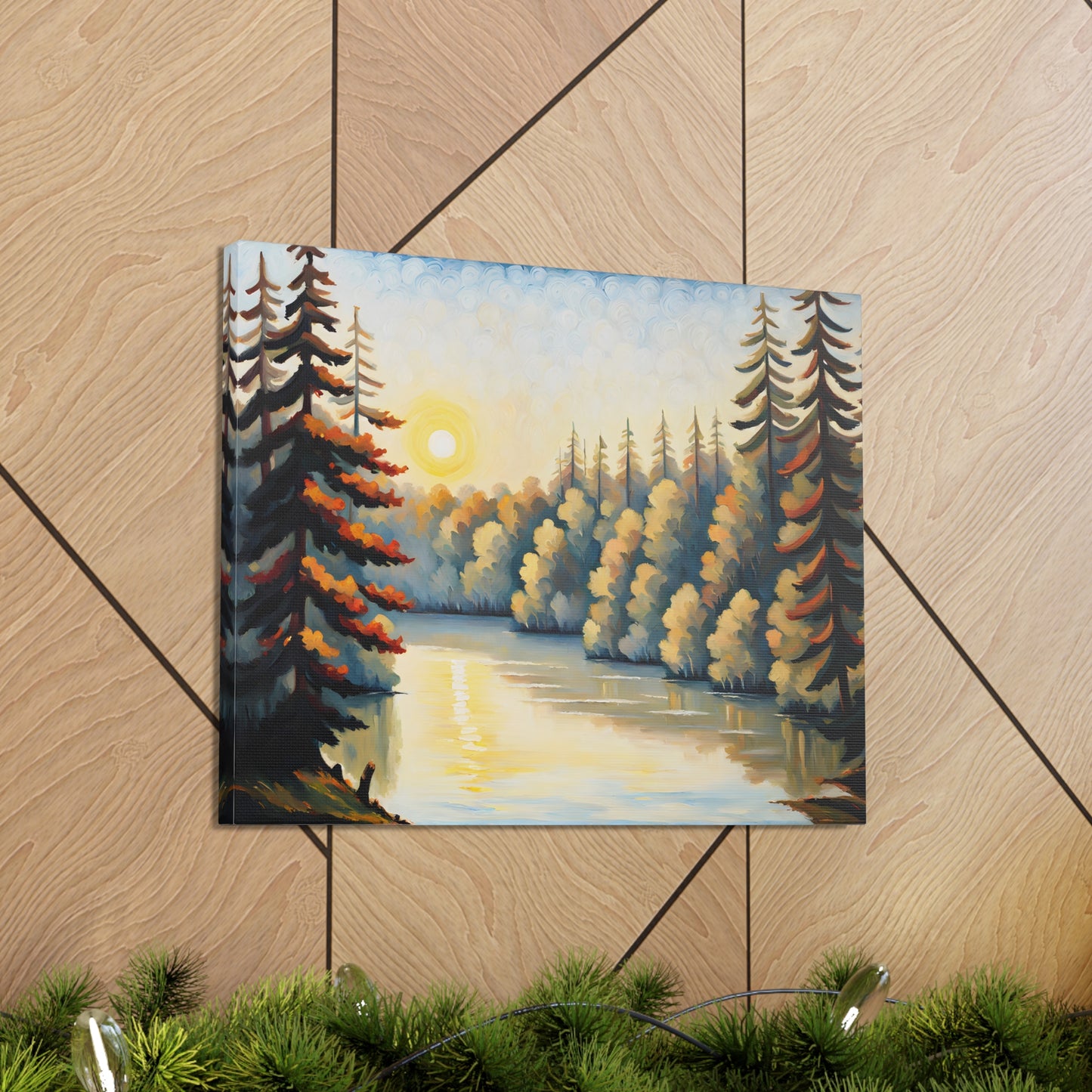 Tranquil Lake: Classic Oil Painting Wall Décor