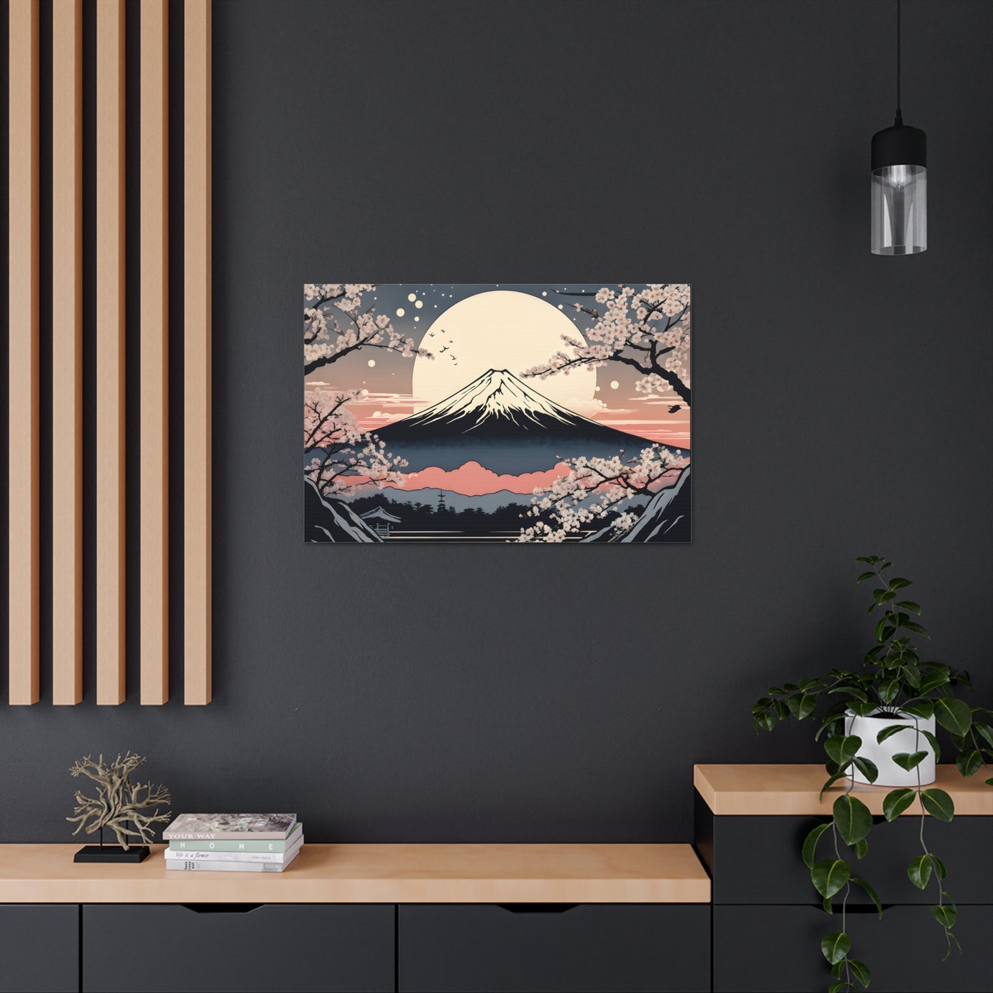 Moonlit Mountain: Ukiyo-e Wall Décor