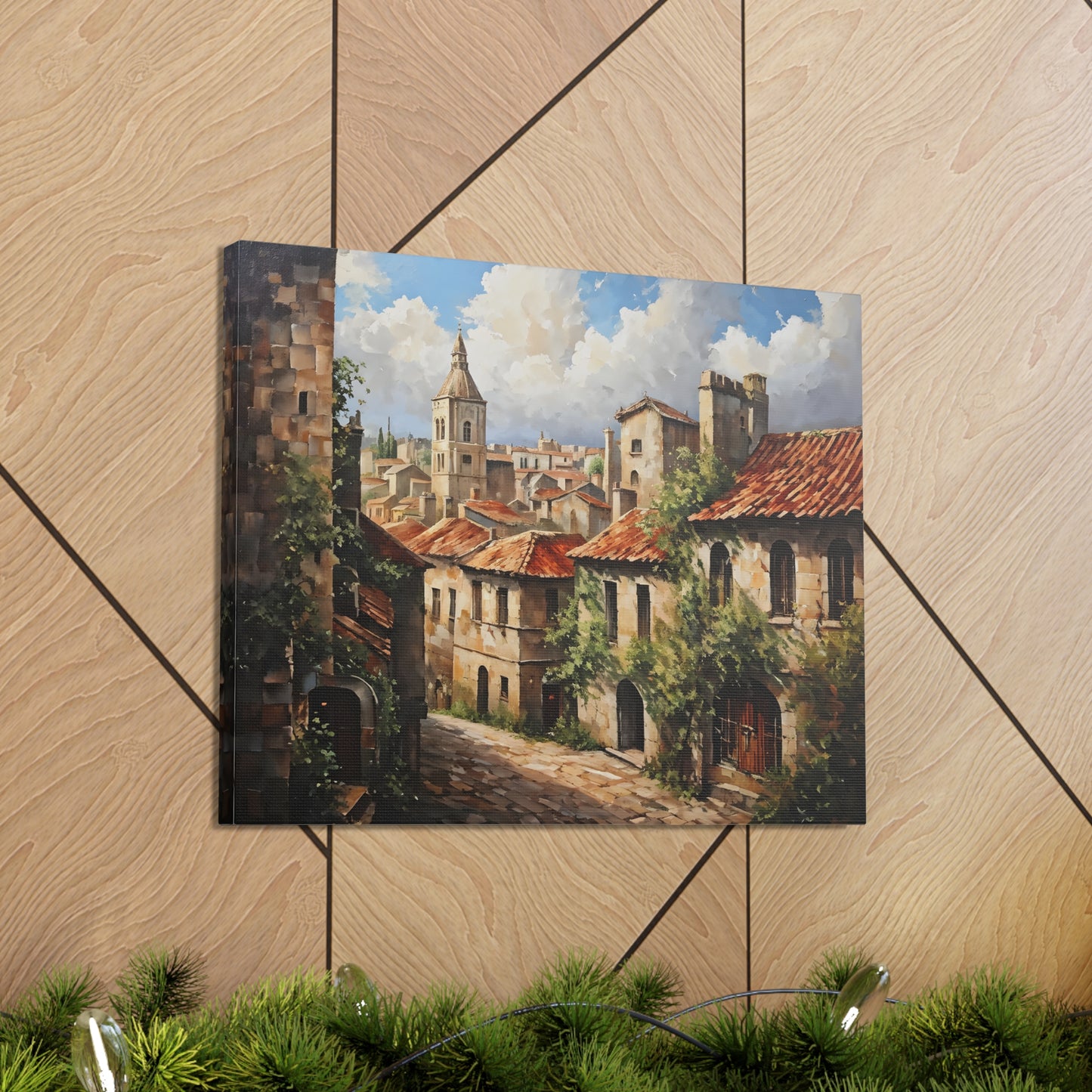 Abandoned Cobblestone: Classic Oil Painting Wall Décor